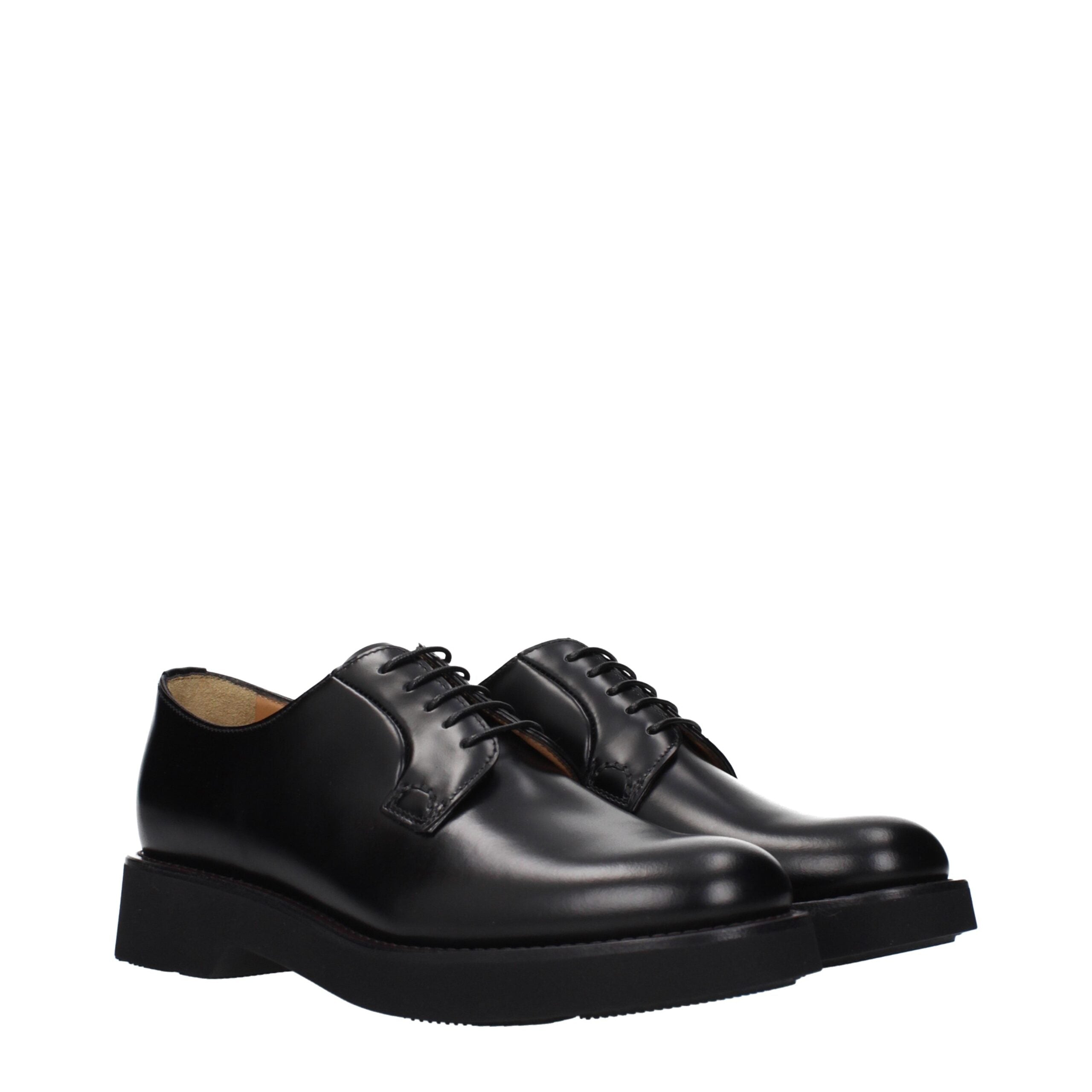 Church's Black Leather Oxfords And Derbies