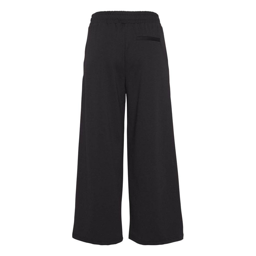 ICHI Black Recycled Polyester Flared Pants