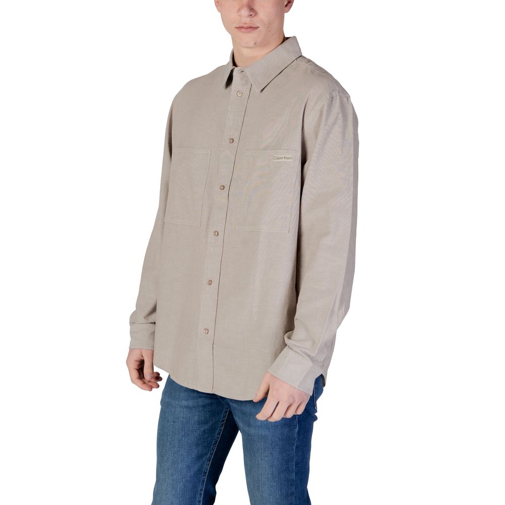 Calvin Klein Jeans Beige Recycled Cotton Shirt