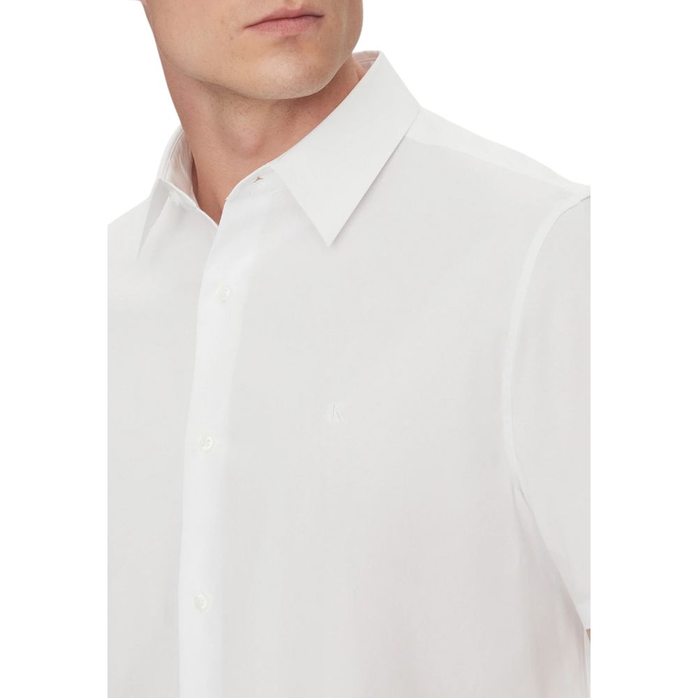 Calvin Klein White Organic Cotton Shortsleeve Shirt - Luxe Marca