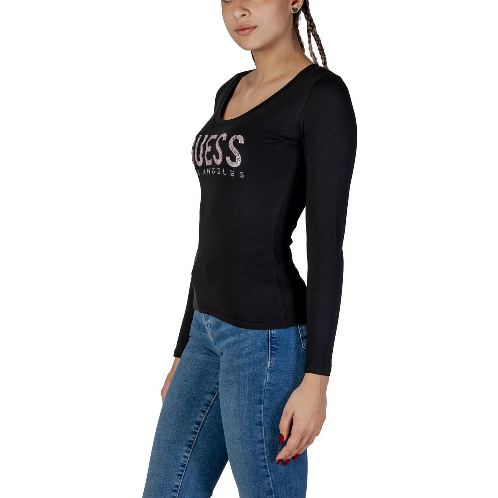Guess Black Cotton Long Sleeve T-Shirt