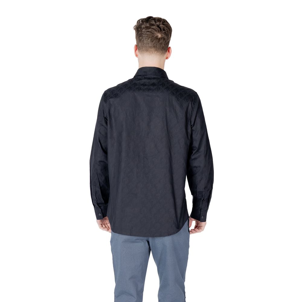 قميص أرماني إكستشينج القطني الأزرق