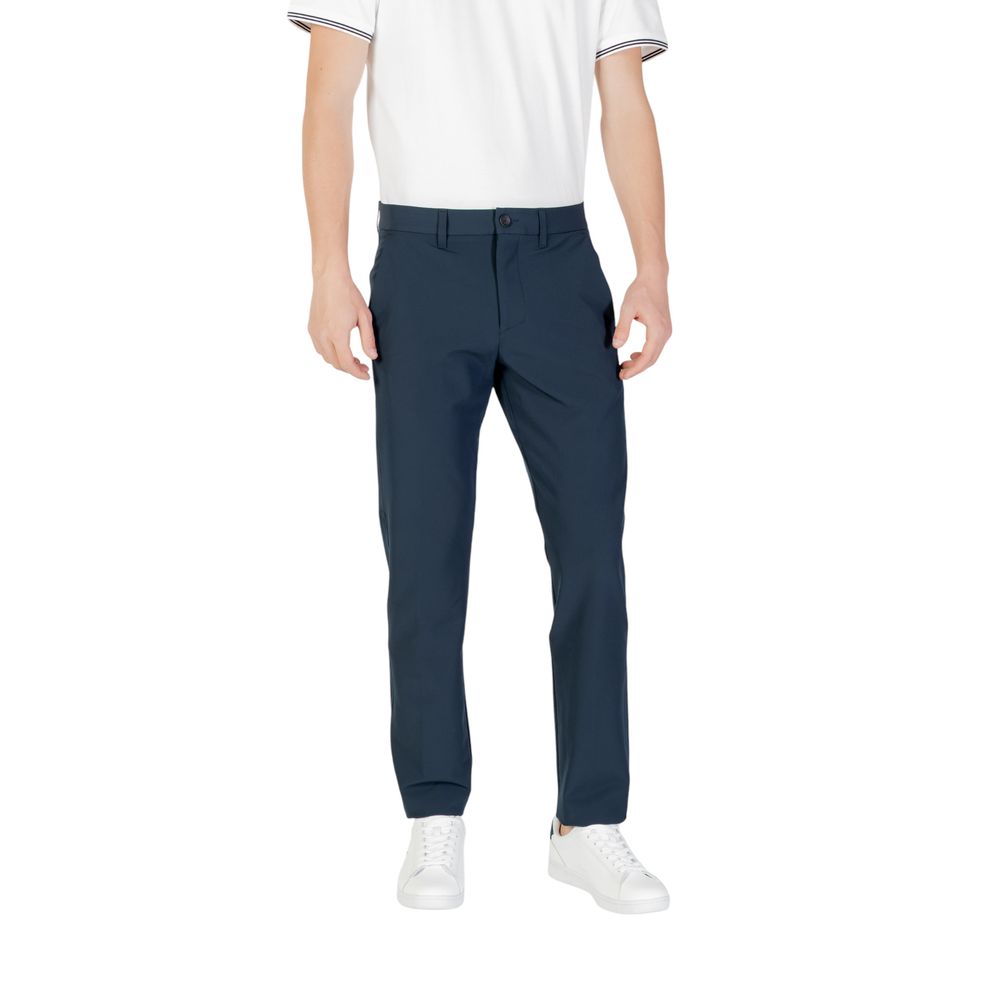 Hugo Boss Blue Polyester Skinny Pants