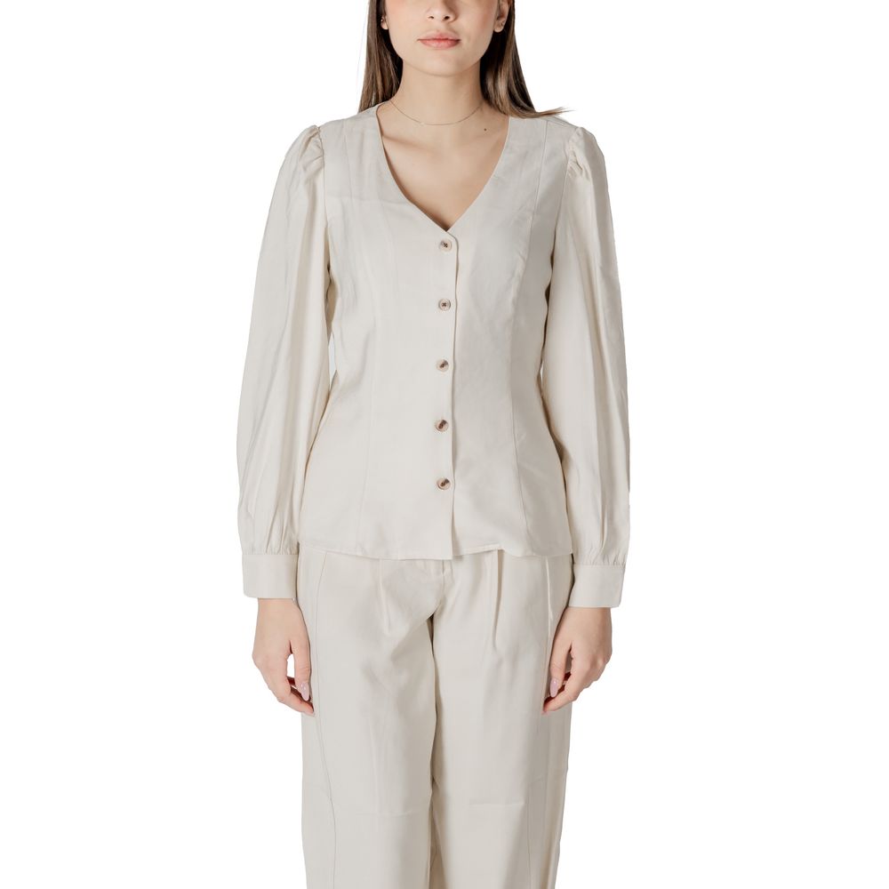 Vila Clothes Beige Viscose Top - Luxe Marca