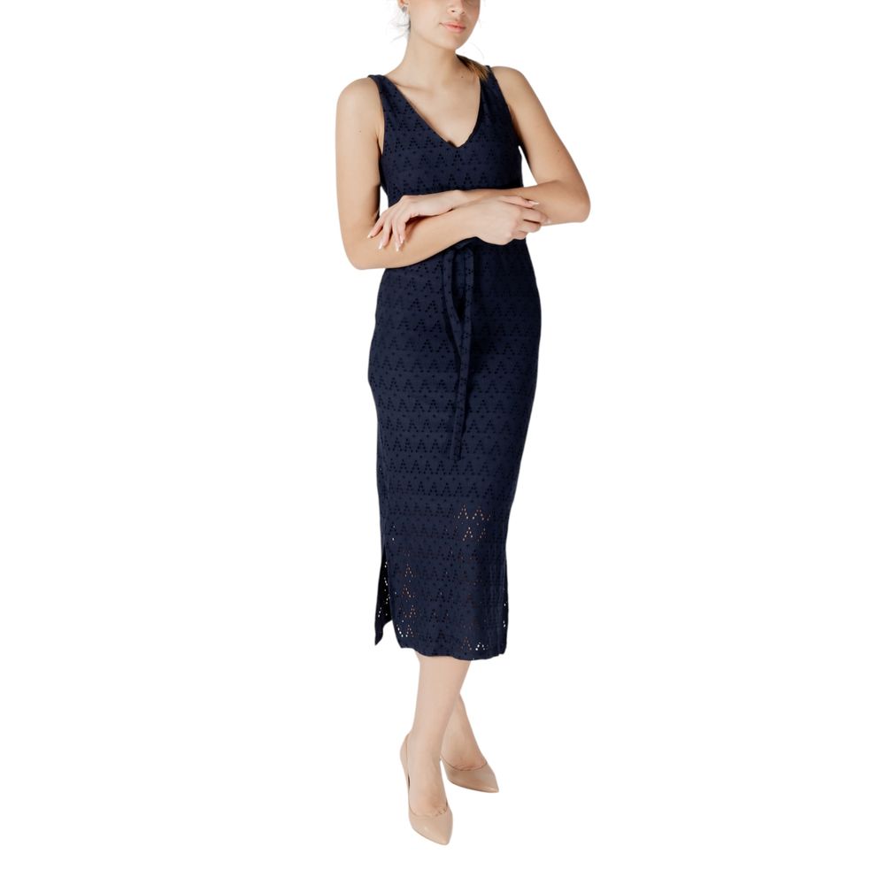 فستان متوسط الطول من البوليستر المعاد تدويره باللون الأزرق من Vila Clothes