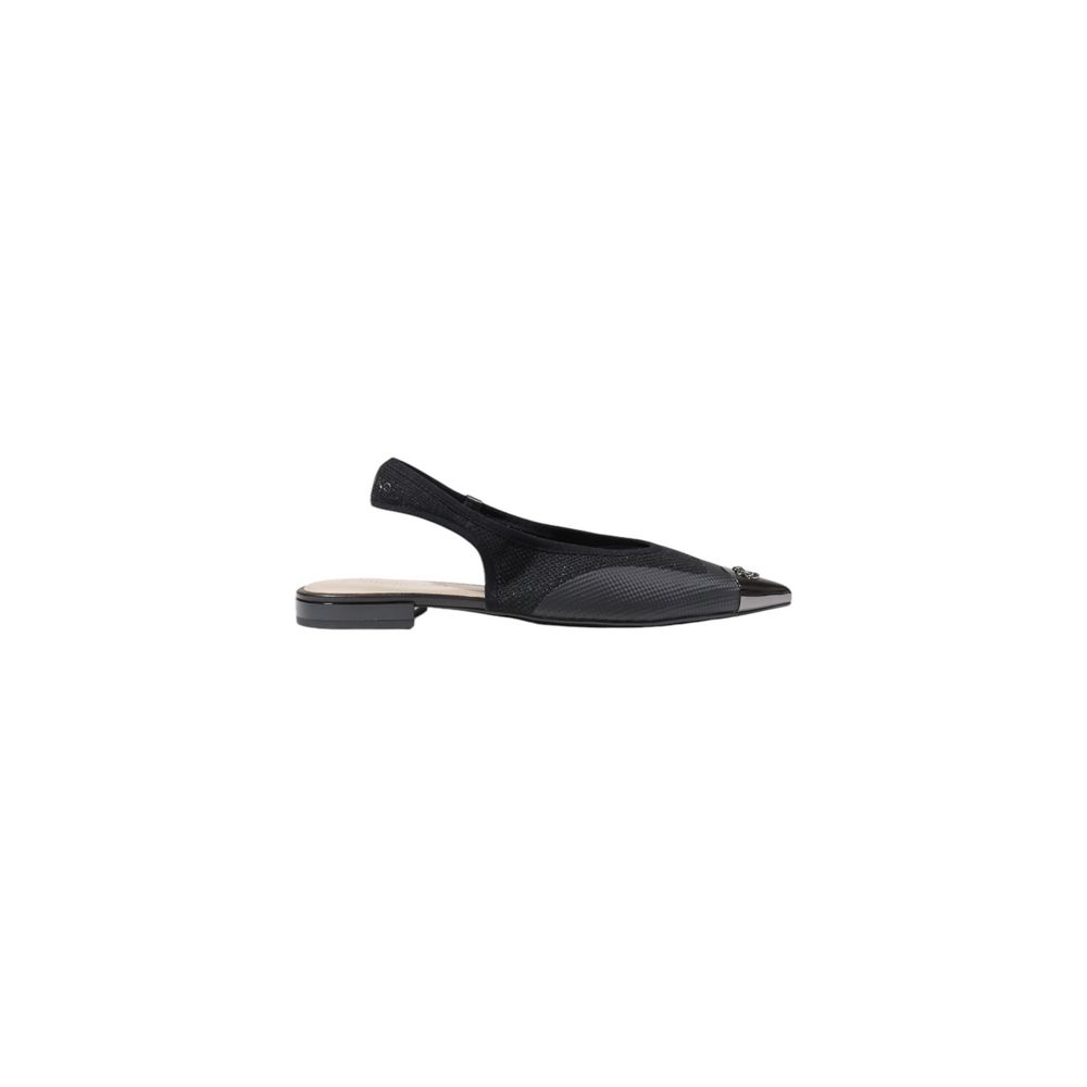 PINKO Black Leather Flat Sandals
