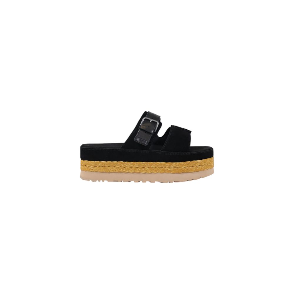 UGG Black Suede Leather Platform Sandals