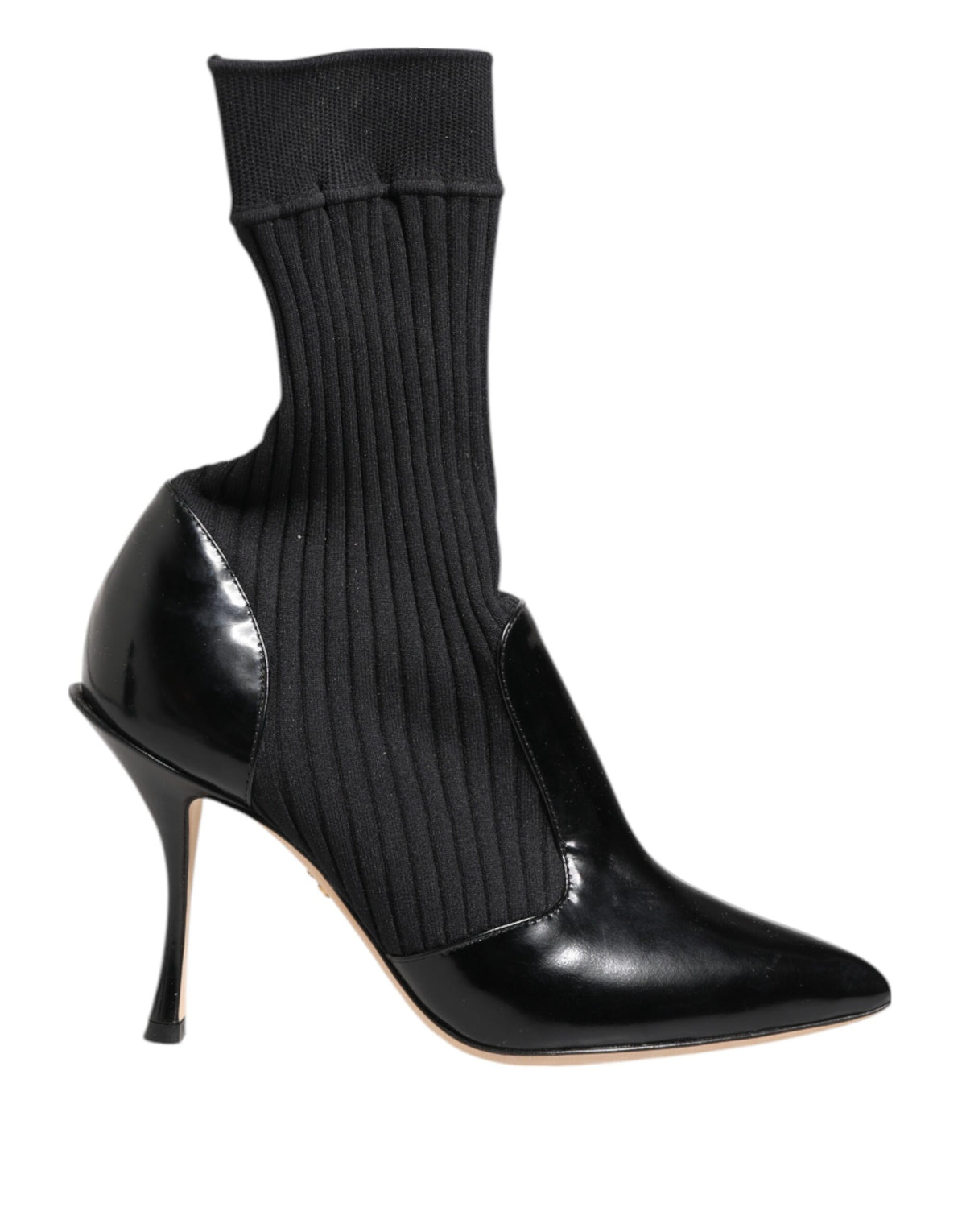 Dolce & Gabbana Black Stretch Stilettos Booties Socks Shoes