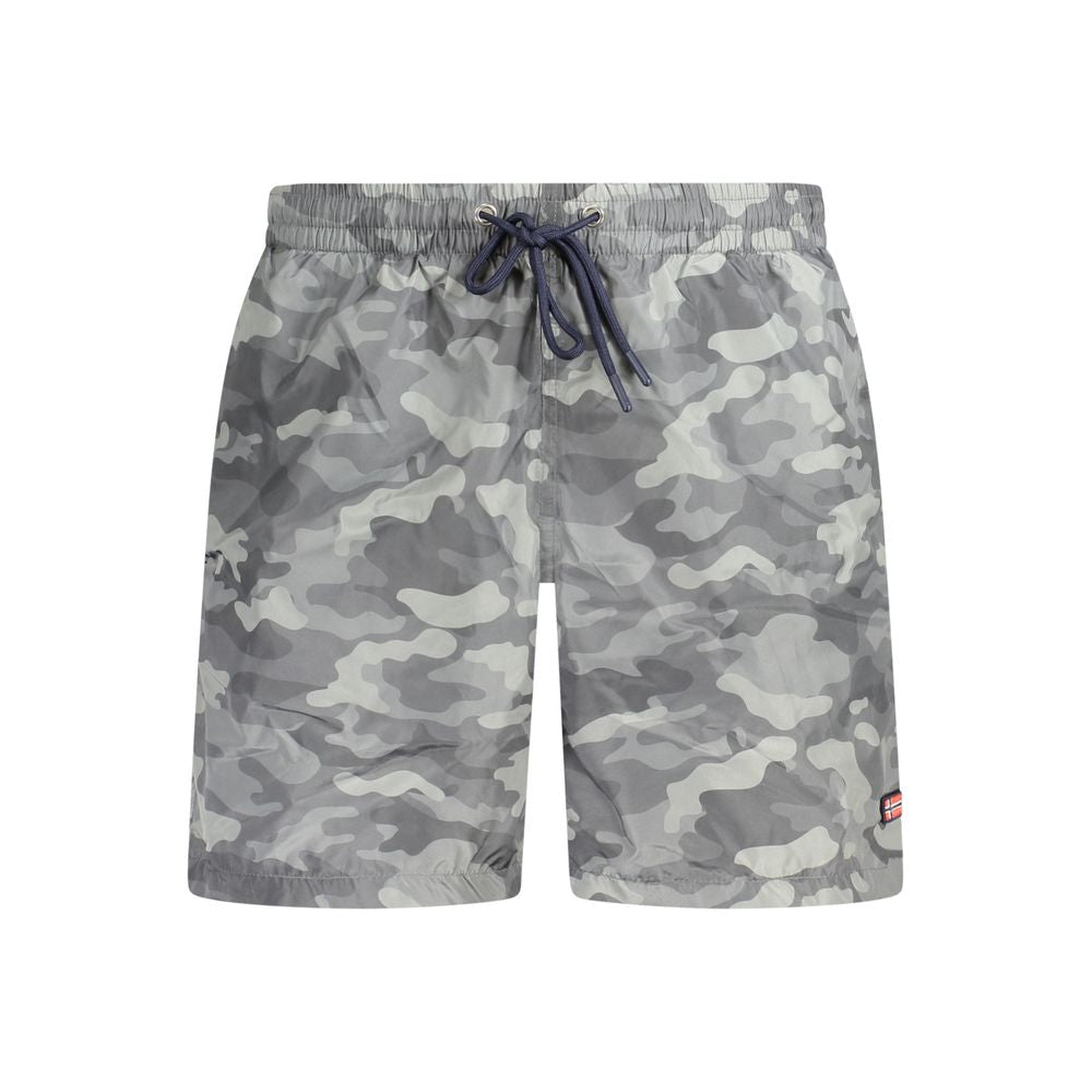 بوكسر سباحة رجالي أسود من البوليستر، صنع في النرويج عام 1963