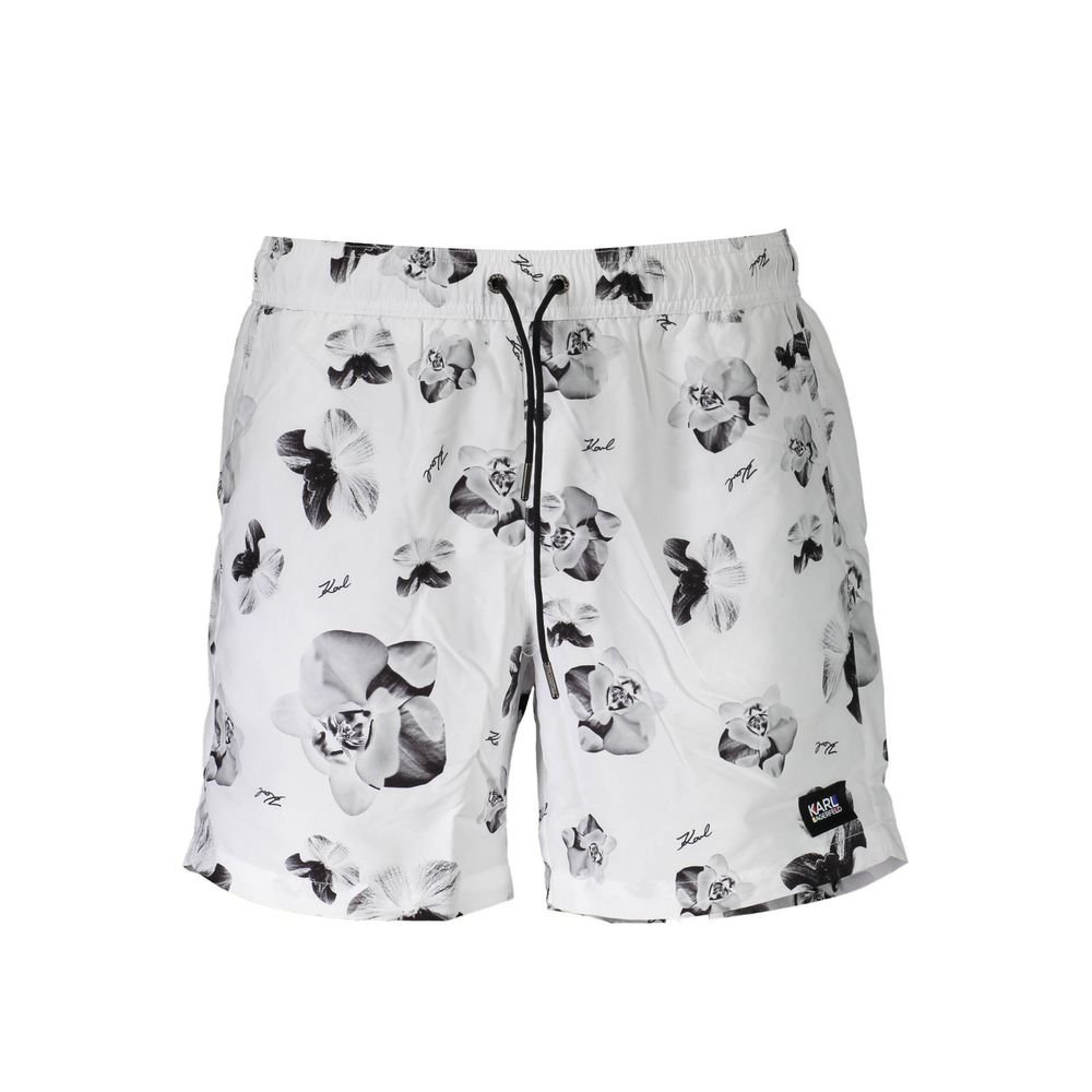 Karl Lagerfeld White Polyester Men's Swim Boxer