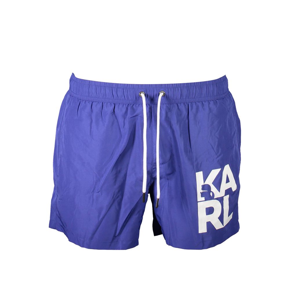 Karl Lagerfeld Blu Polyester Mens Swim Trunks