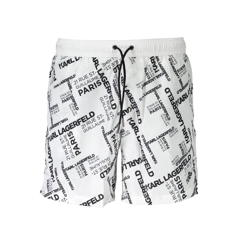 Karl Lagerfeld White Polyester Men's Swim Boxer
