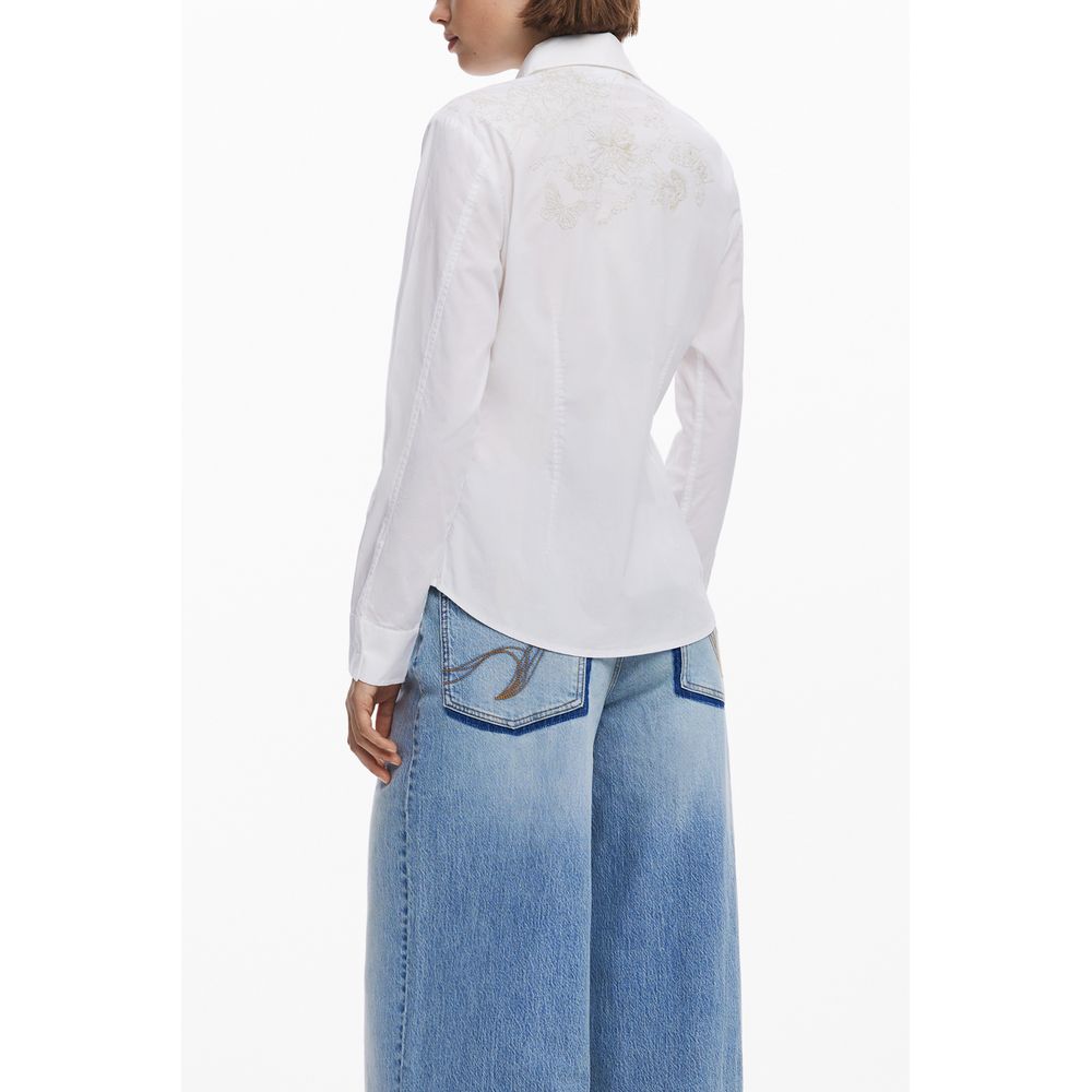 قميص نسائي من القطن الأبيض من ديزيجوال