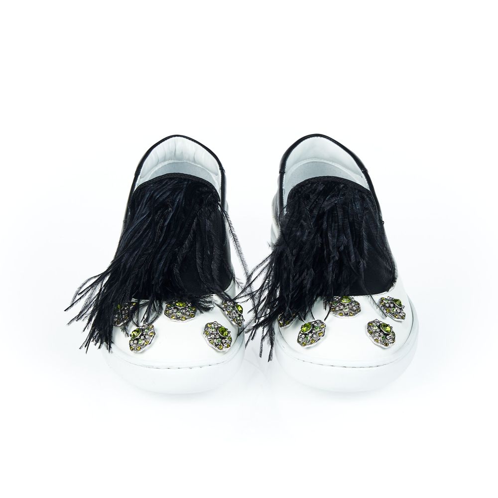 Mr&Mrs Italy Black Leather Women Slip-On Shoe
