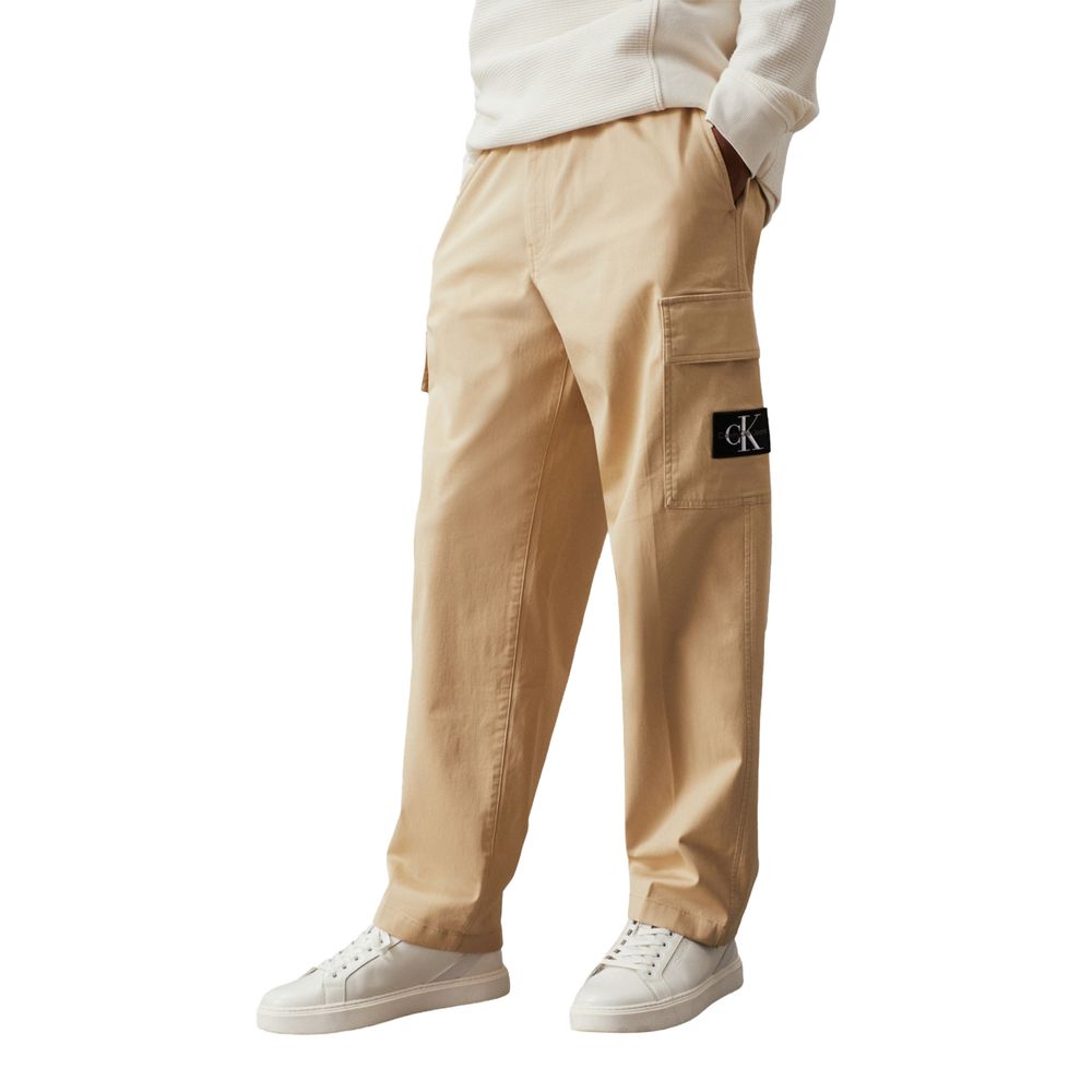 Calvin Klein Jeans Beige Recycled Cotton Cargo Pants - Luxe Marca