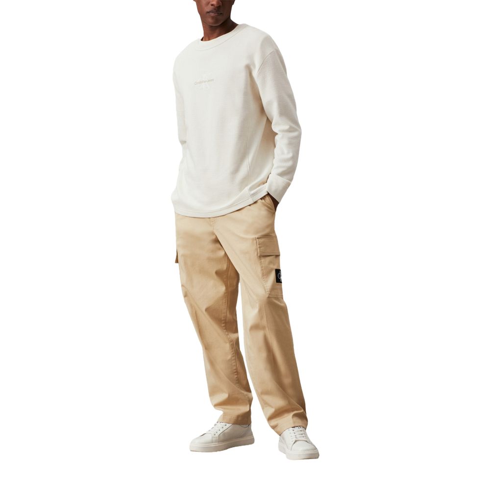 Calvin Klein Jeans Beige Recycled Cotton Cargo Pants - Luxe Marca