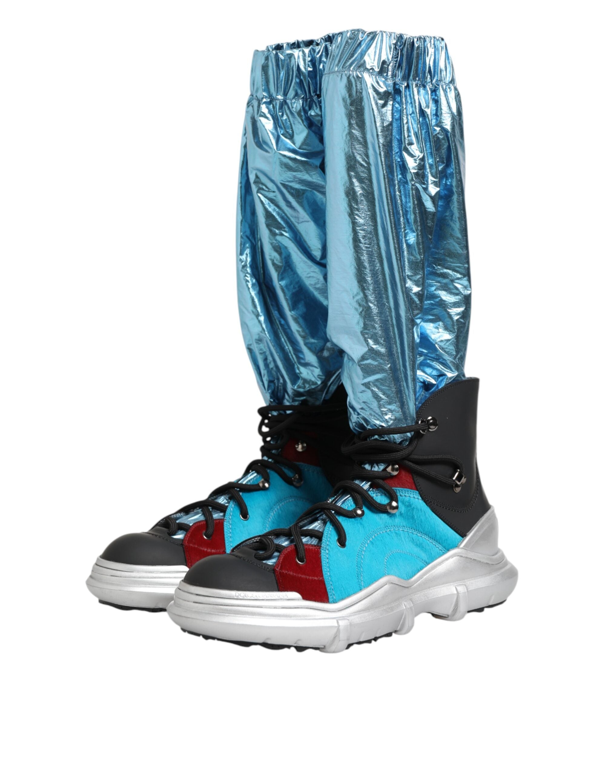 جوارب طويلة من دولتشي آند غابانا باللون الأزرق برباط للركبة للرجال