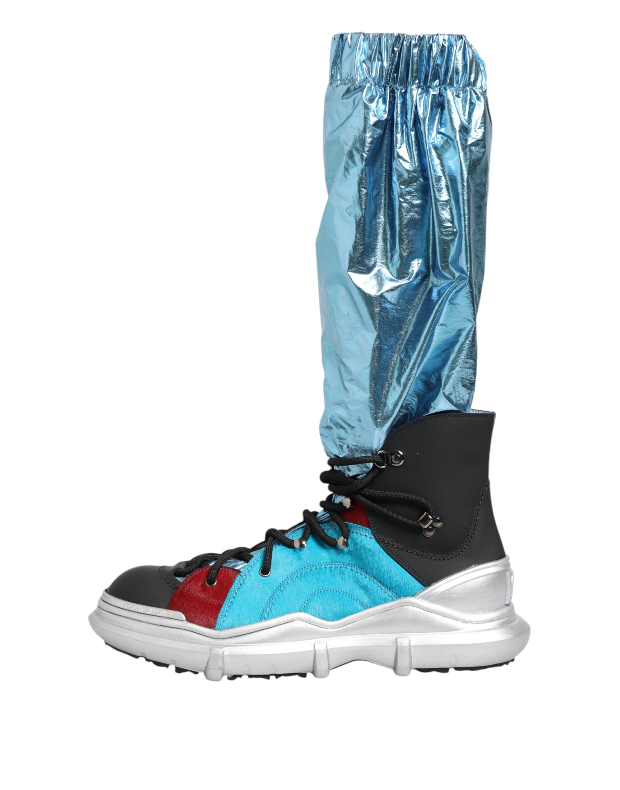 جوارب طويلة من دولتشي آند غابانا باللون الأزرق برباط للركبة للرجال