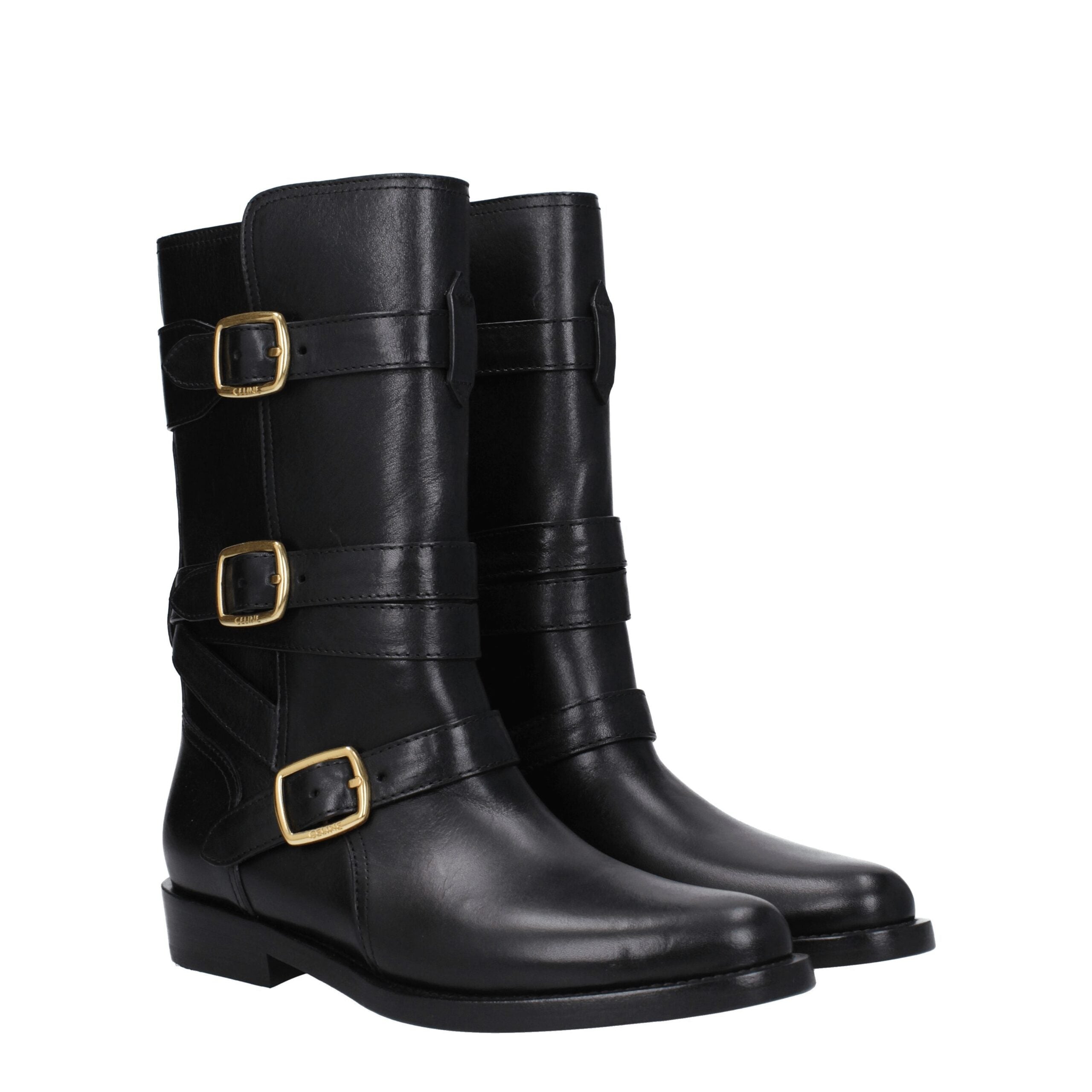 Celine Black Leather Boots