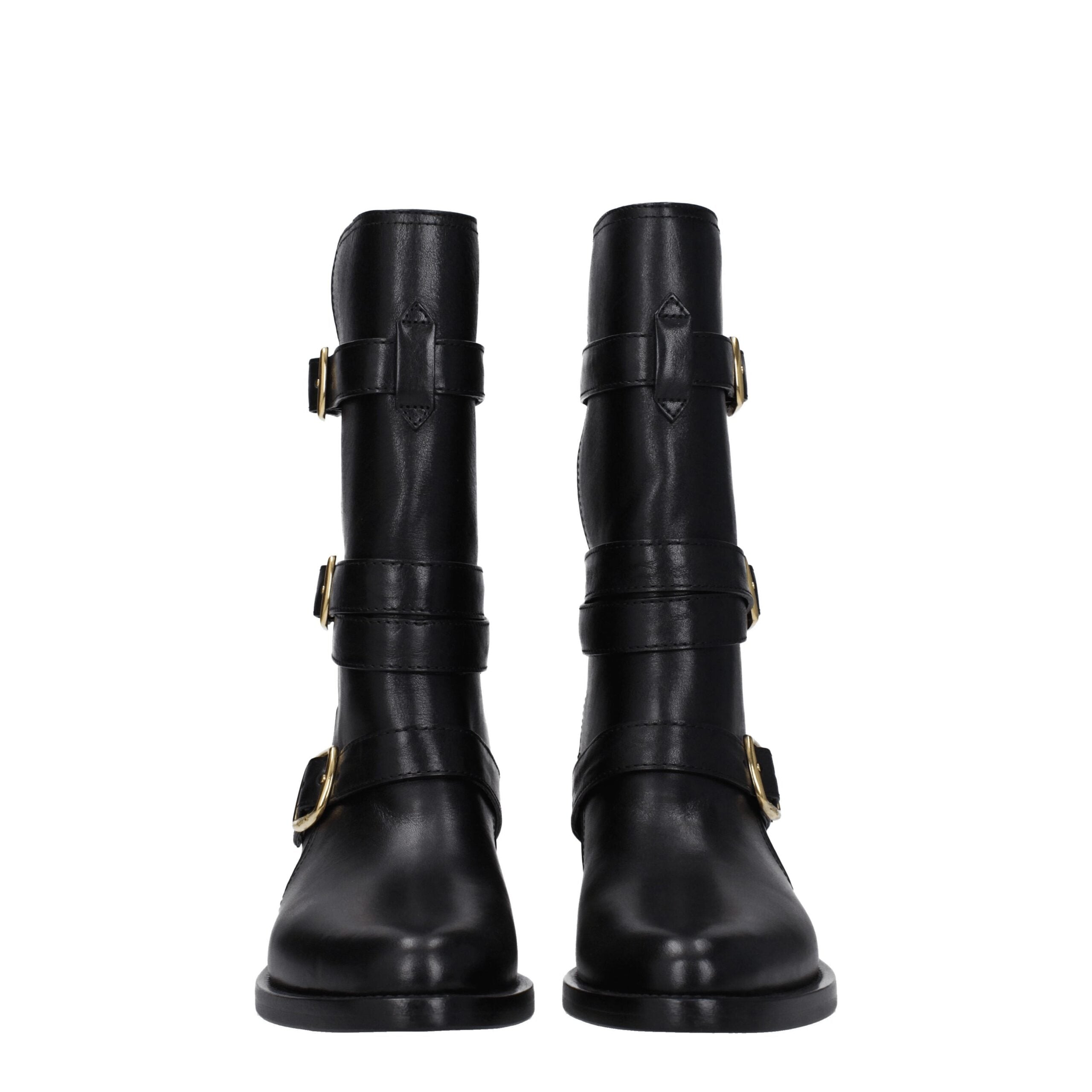 Celine Black Leather Boots