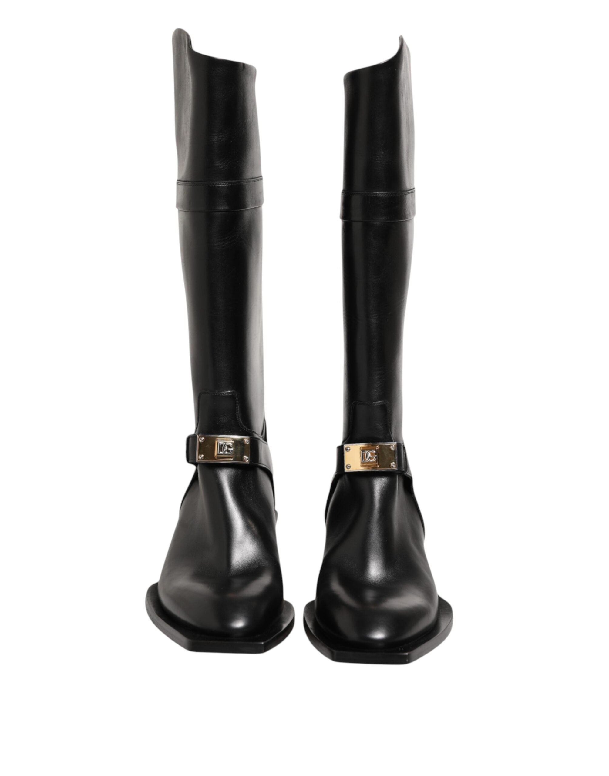 حذاء بوت بشعار دولتشي آند غابانا باللون الأسود