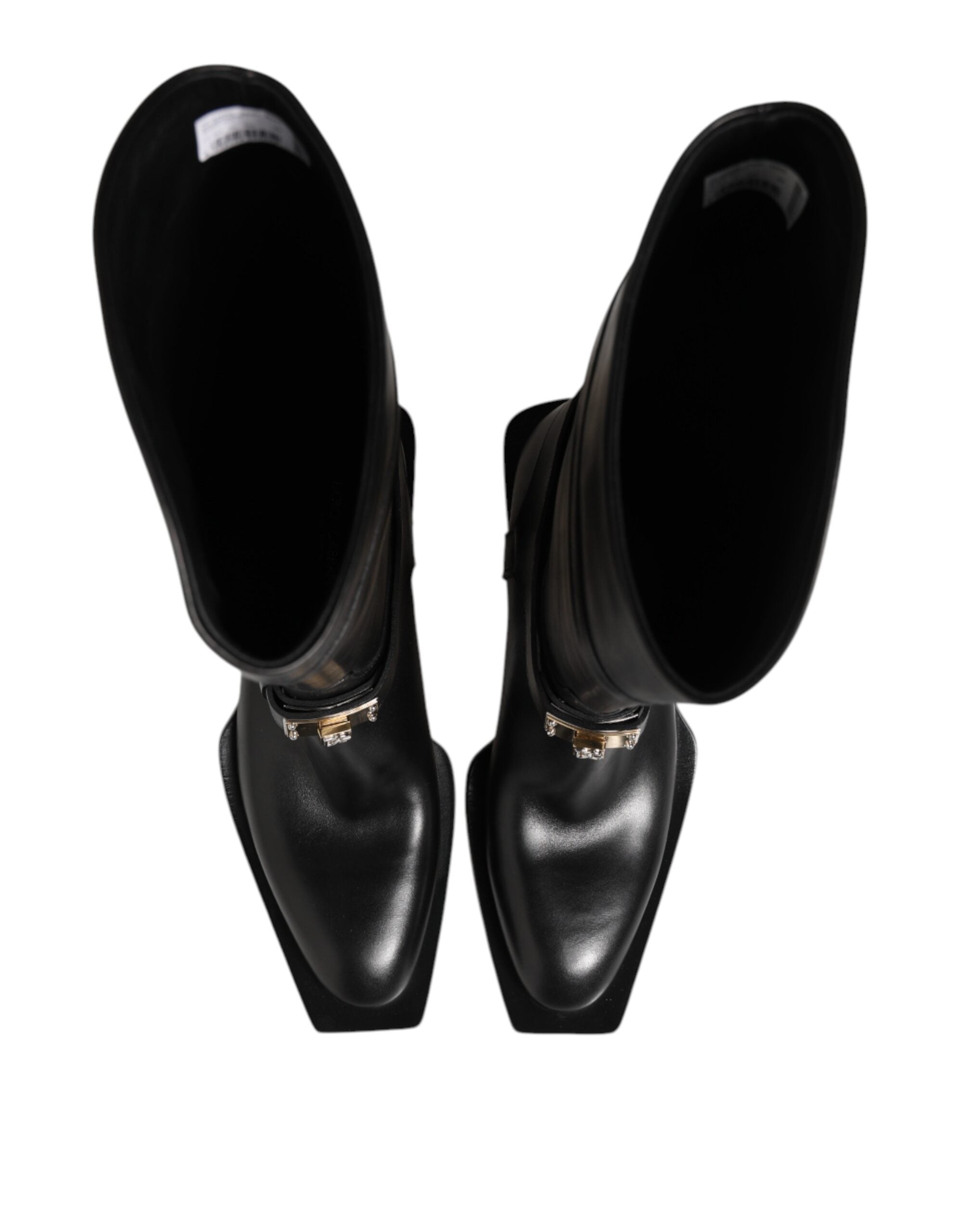 حذاء بوت بشعار دولتشي آند غابانا باللون الأسود