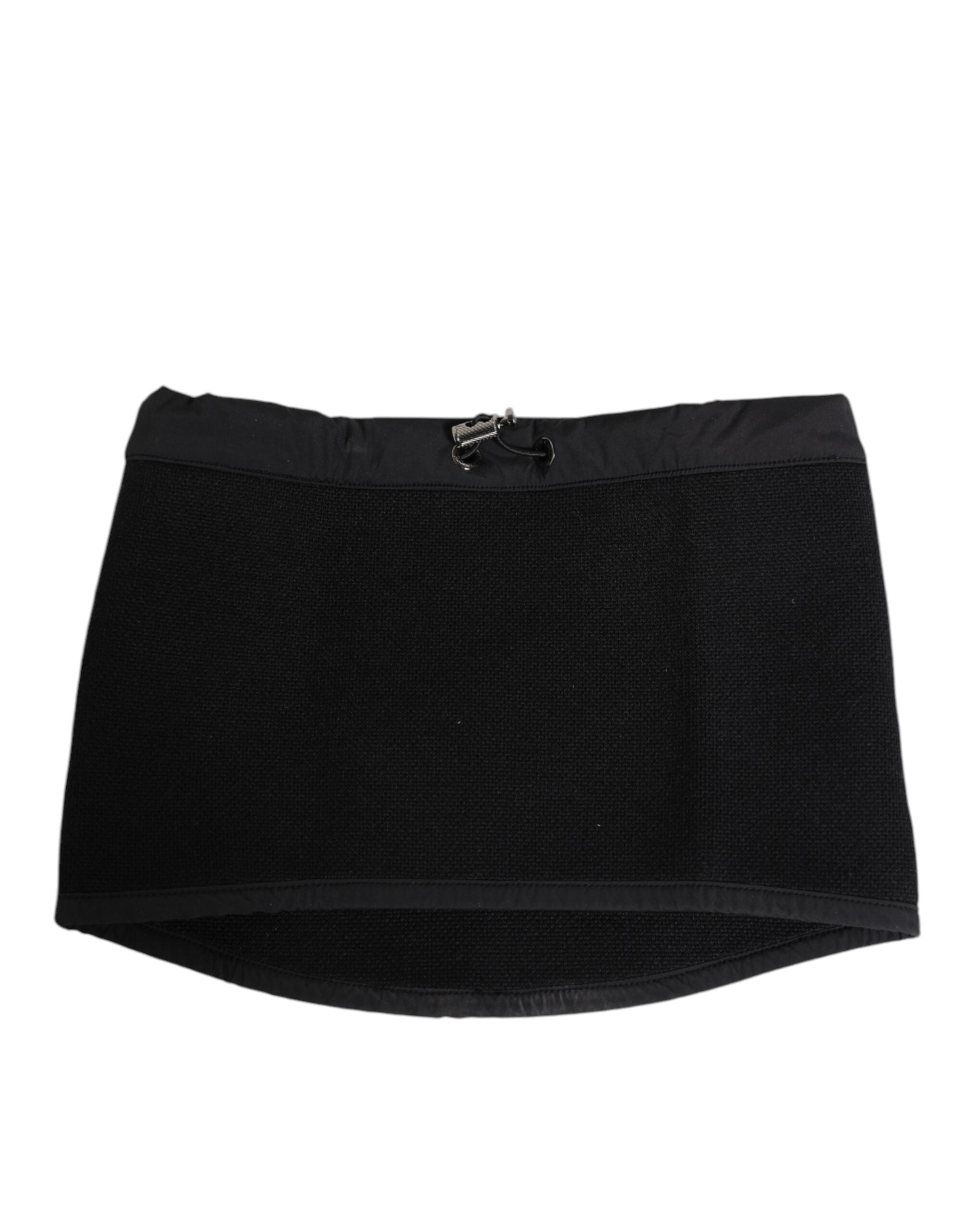 وشاح دولتشي آند غابانا الأسود من الدانتيل المحبوك بشعار DG للرجال بمقاس واحد