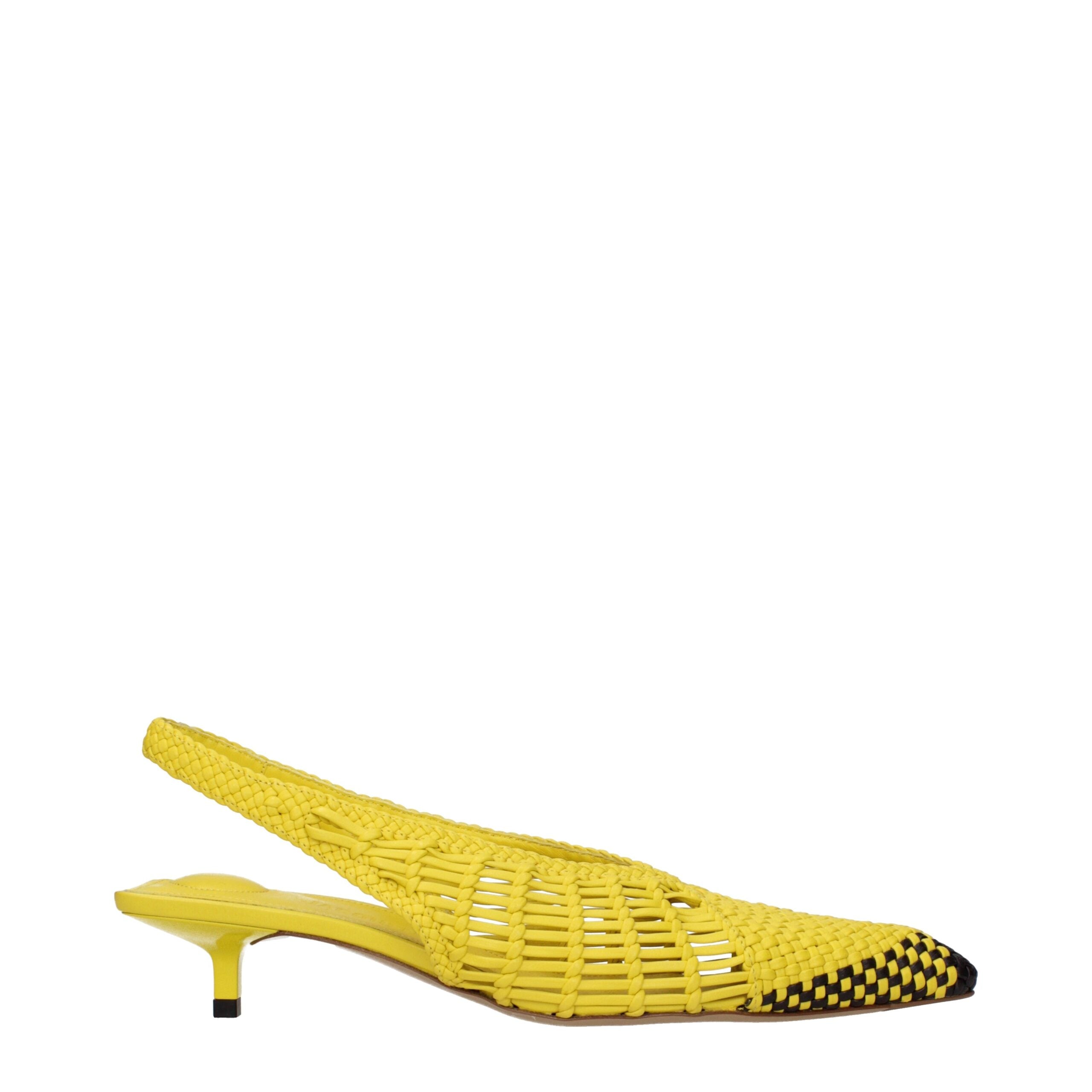 Jacquemus Yellow Leather Sandals