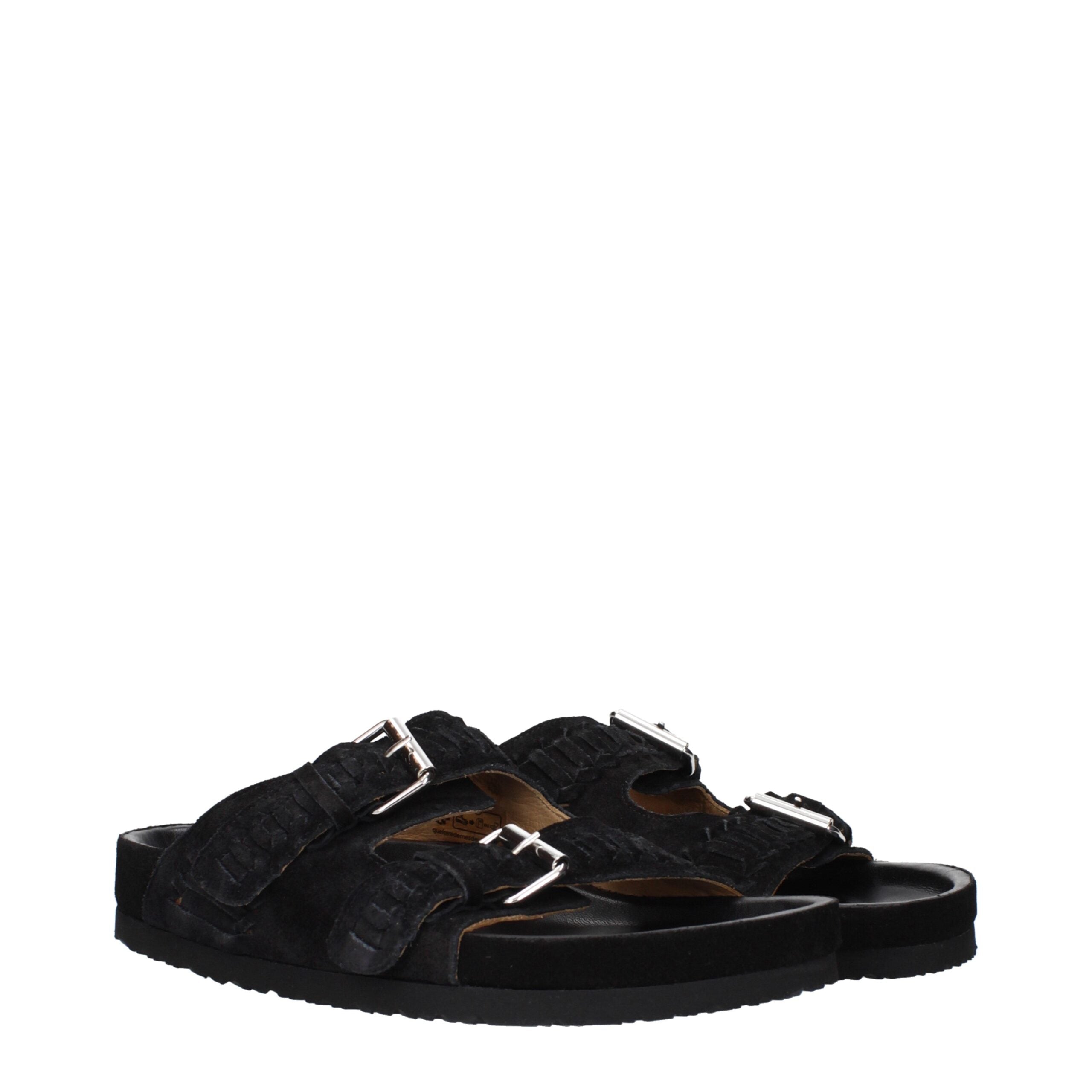 Isabel Marant Black Leather Slippers