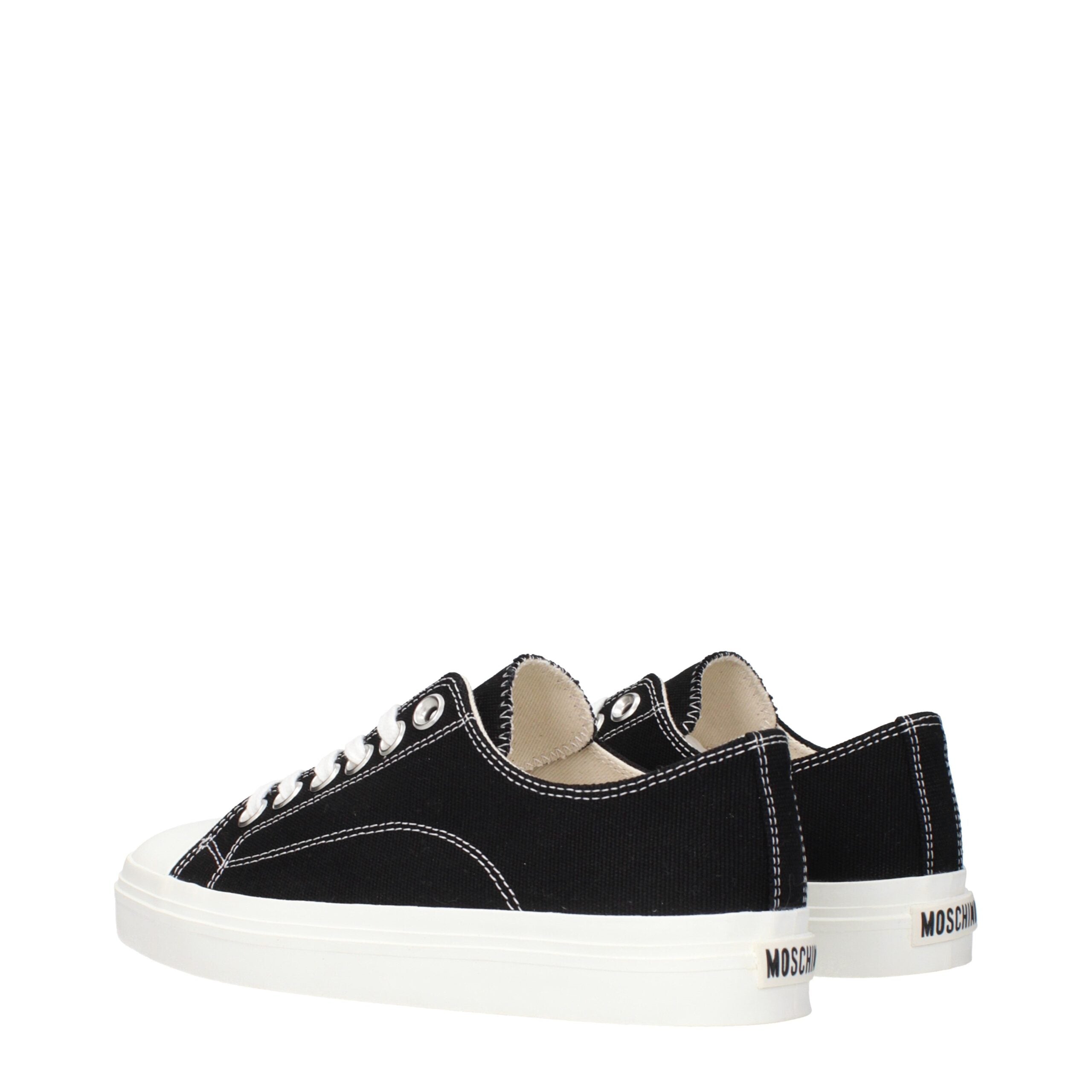 Moschino Black Fabric Low Top Sneakers