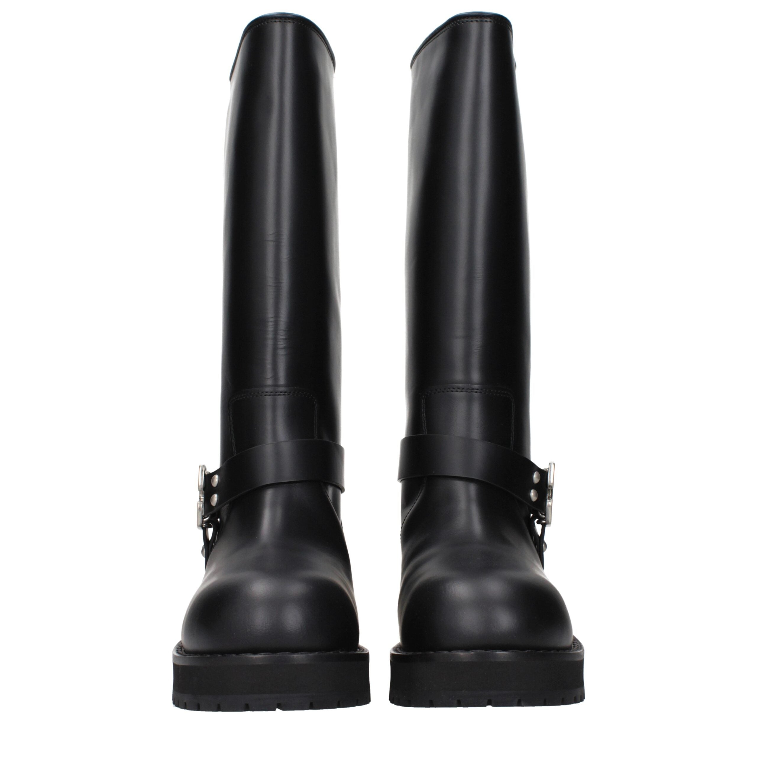 Off-White Black Leather Boots