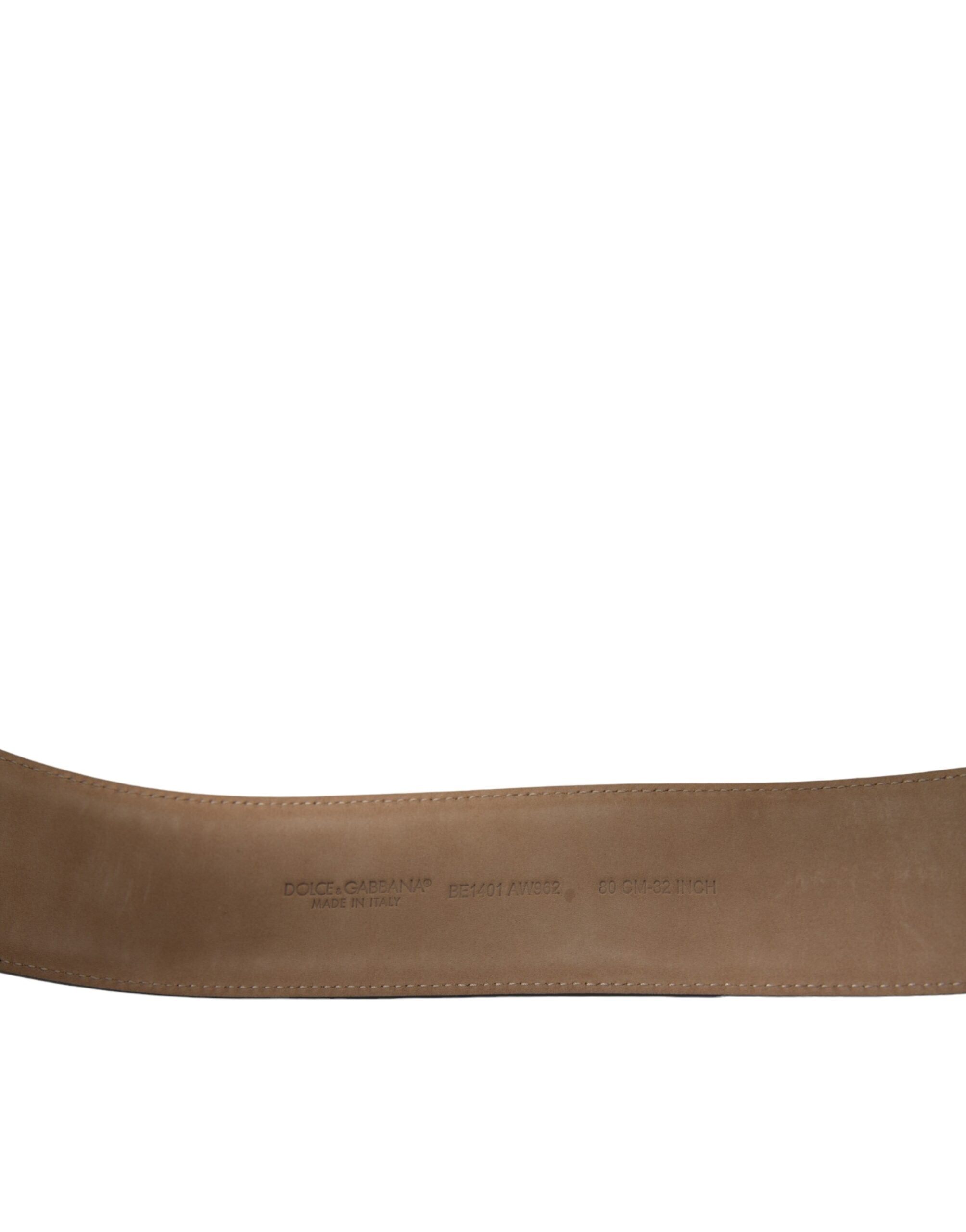 حزام دولتشي آند غابانا الكلاسيكي المصنوع من الجلد الأسود بمشبك معدني بيضاوي