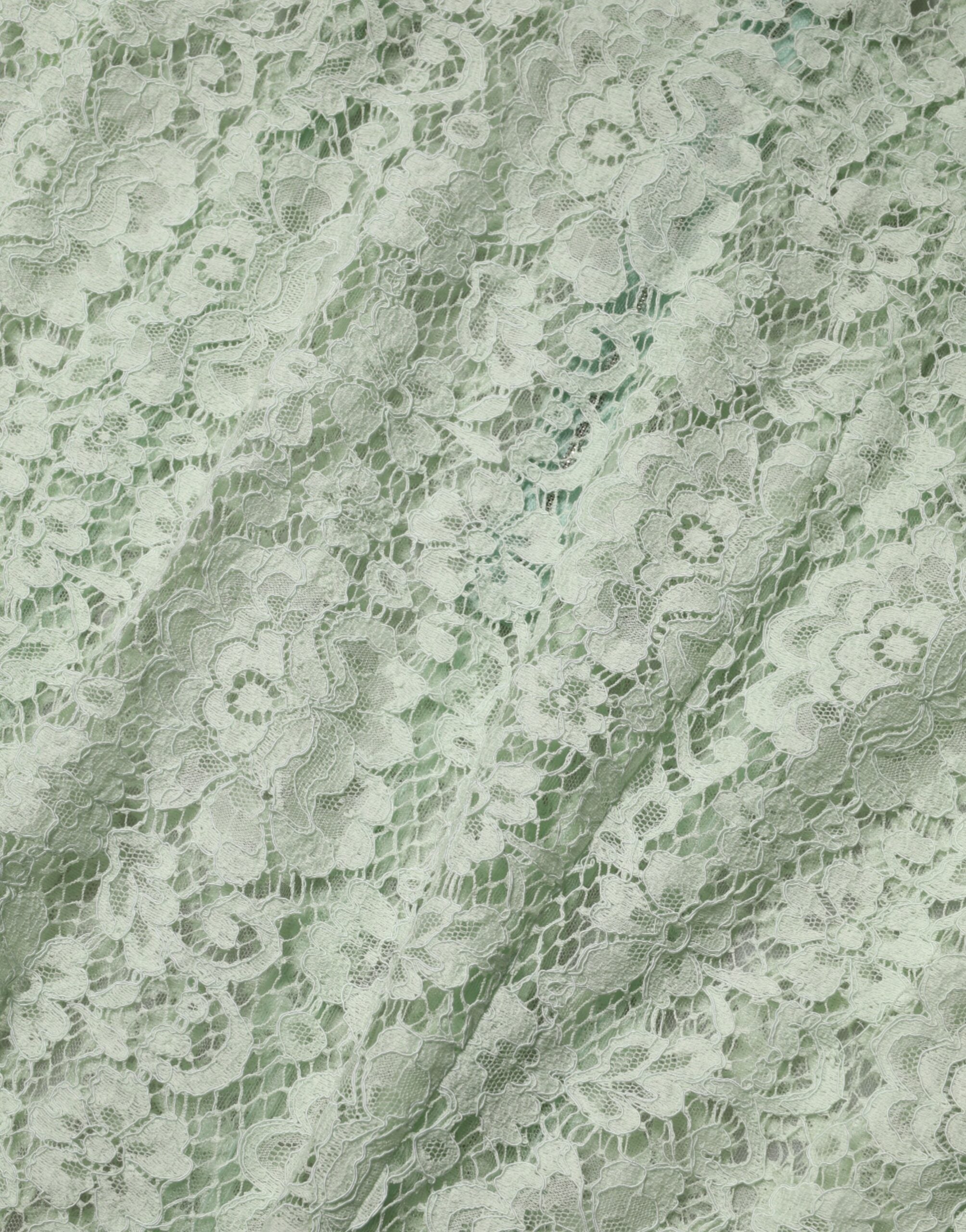 فستان دولتشي آند غابانا متوسط الطول مزين بدانتيل زهري وأخضر نعناعي