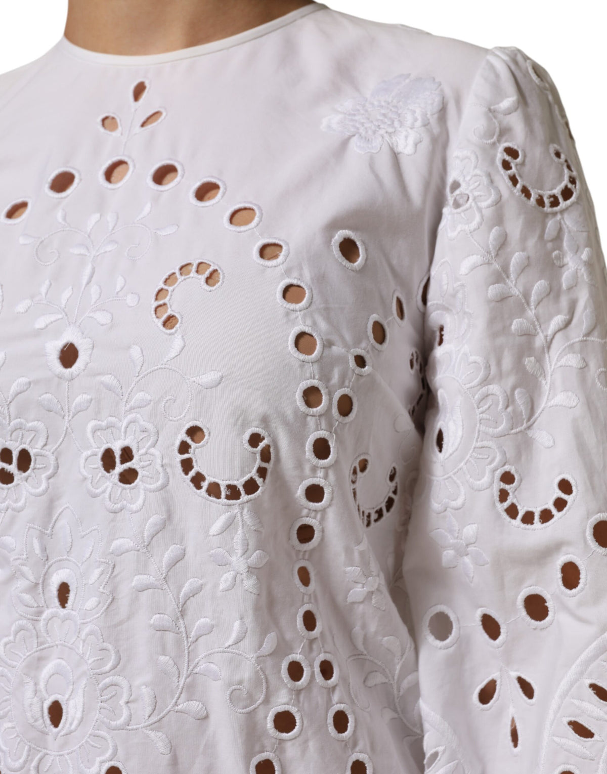 Dolce & Gabbana White Cut Out A-line Sheath Mini Dress