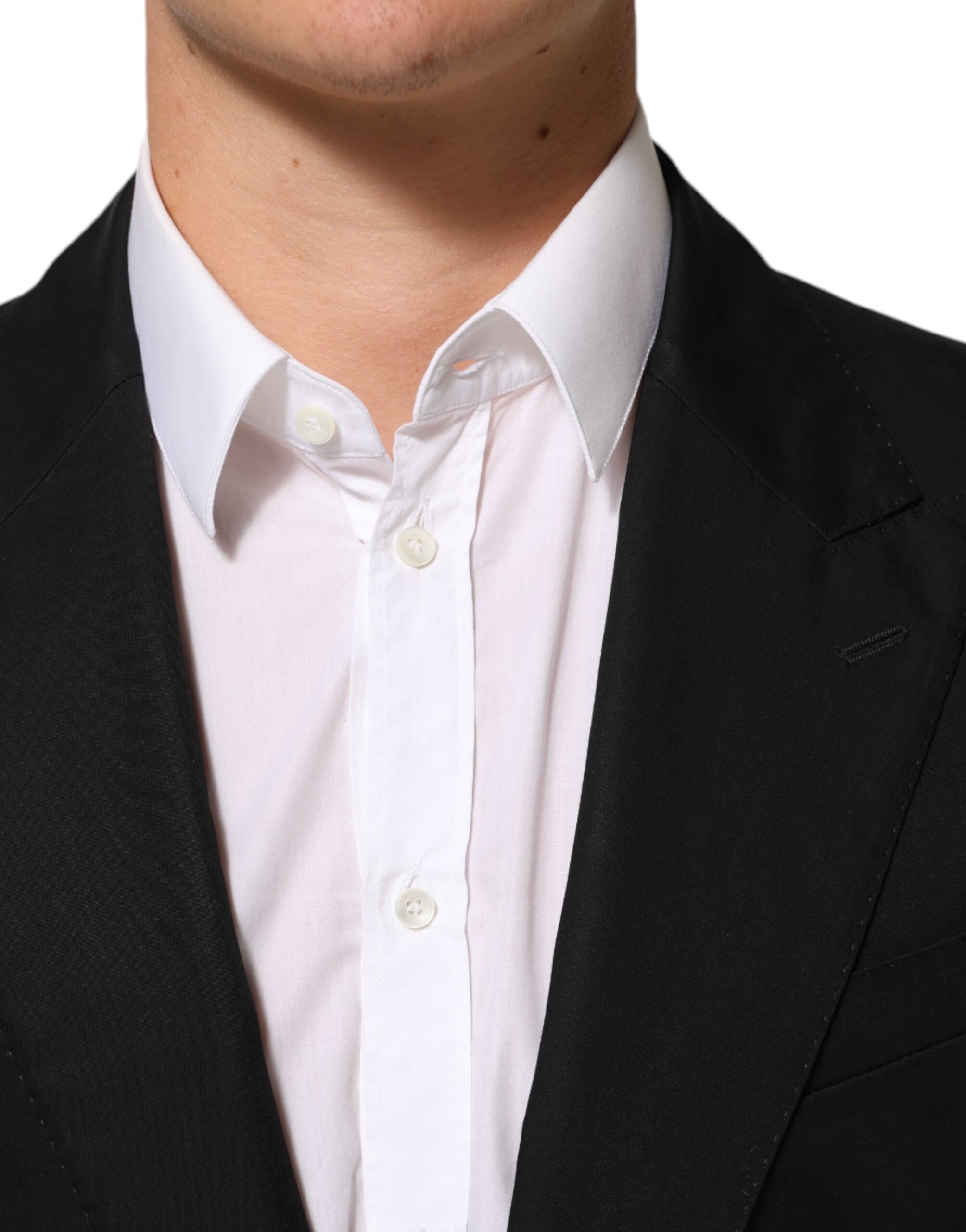 جاكيت بليزر رجالي من دولتشي آند غابانا، أسود، صوف، بزرين