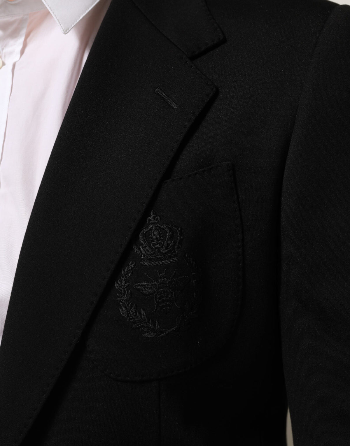 Dolce & Gabbana Black Viscose 2 Buttons Suit Jacket Blazer