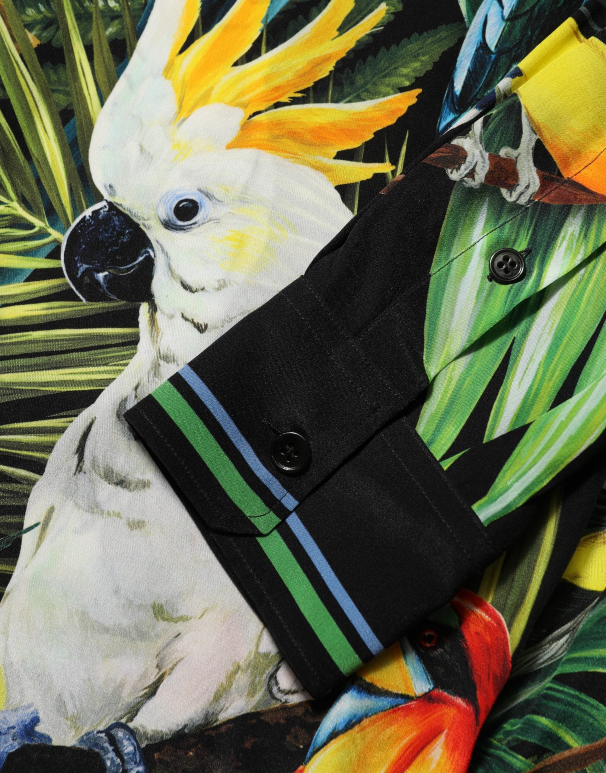 قميص دولتشي آند غابانا متعدد الألوان بطبعة ببغاء