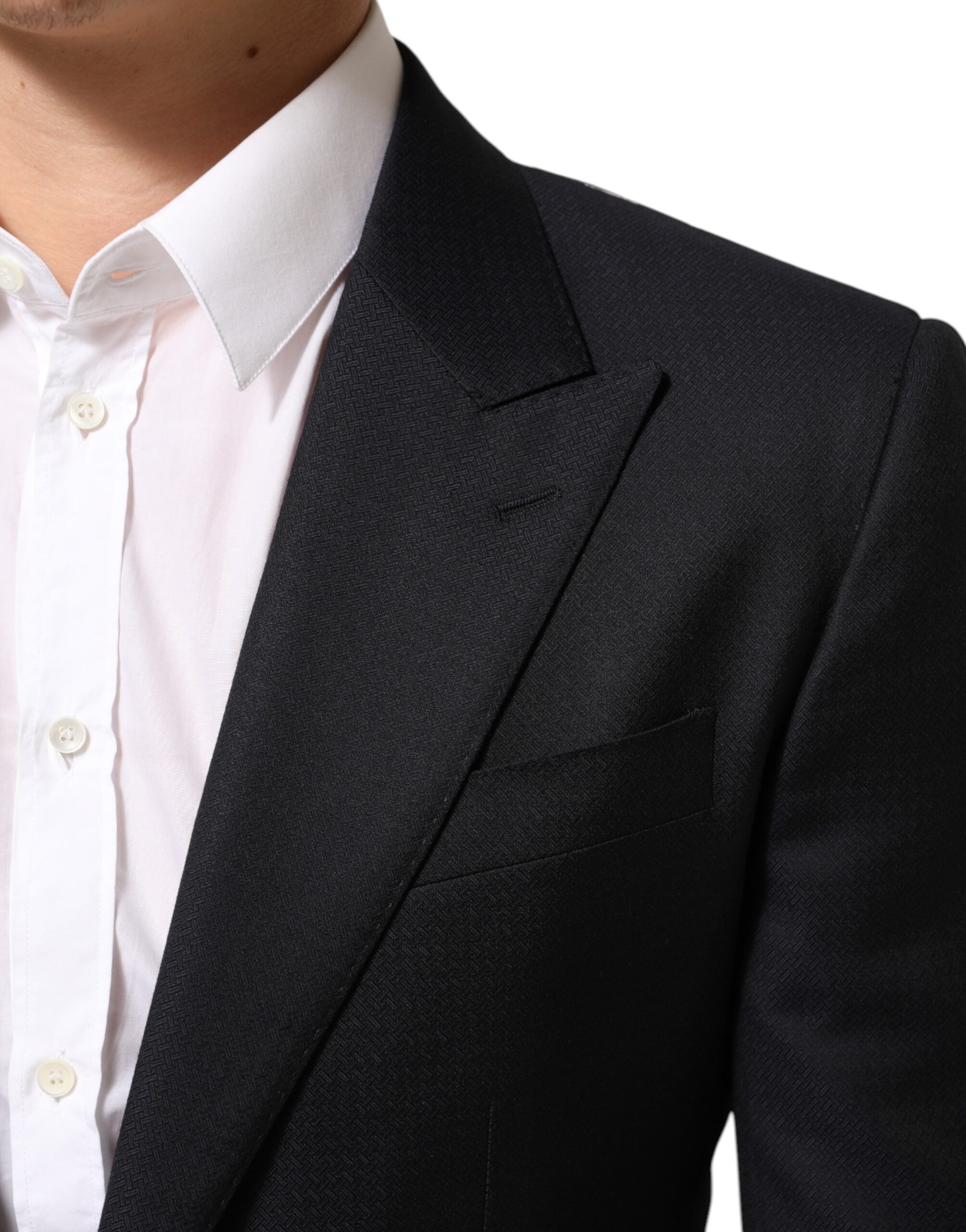 بليزر رجالي من دولتشي آند غابانا، أسود من الصوف، نابولي، بزرين