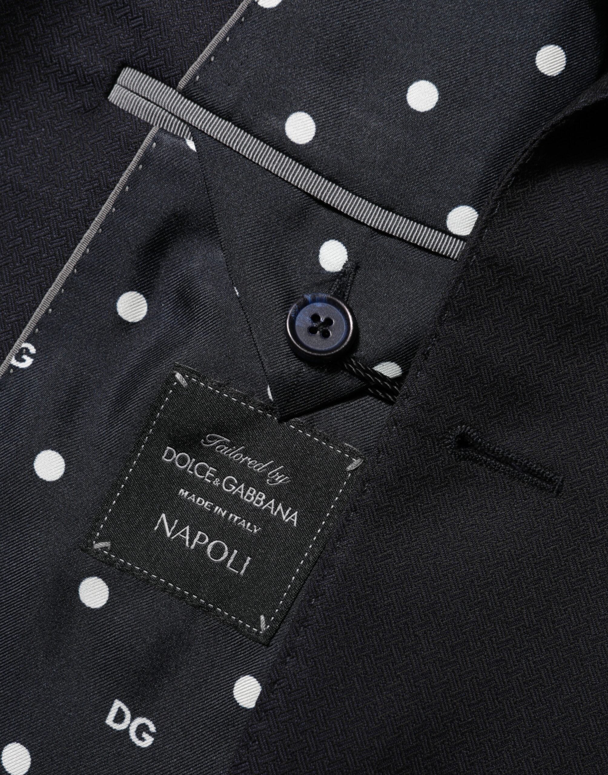 بليزر رجالي من دولتشي آند غابانا، أسود من الصوف، نابولي، بزرين