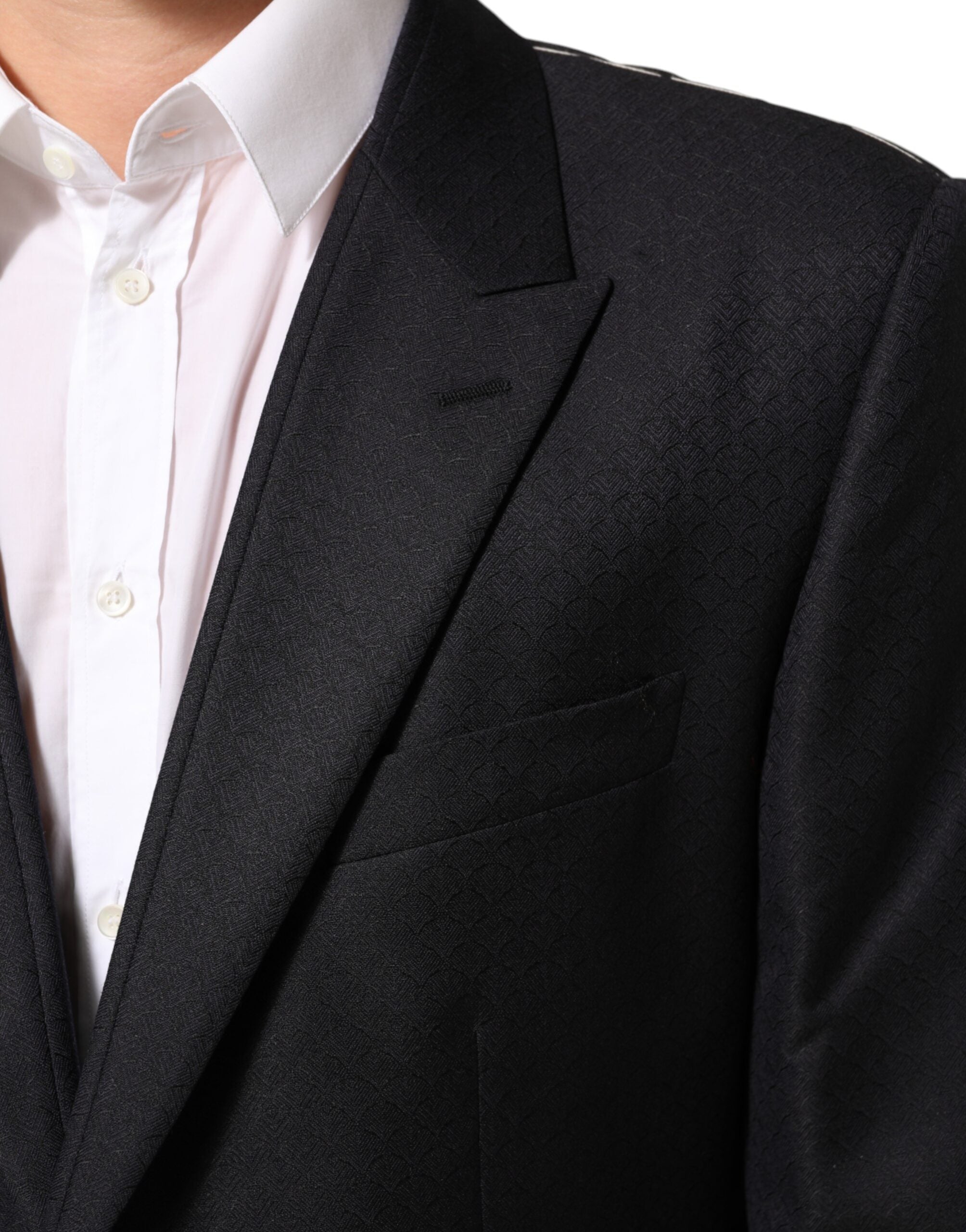 جاكيت بدلة رجالي من الصوف الأسود بزرين من دولتشي آند غابانا