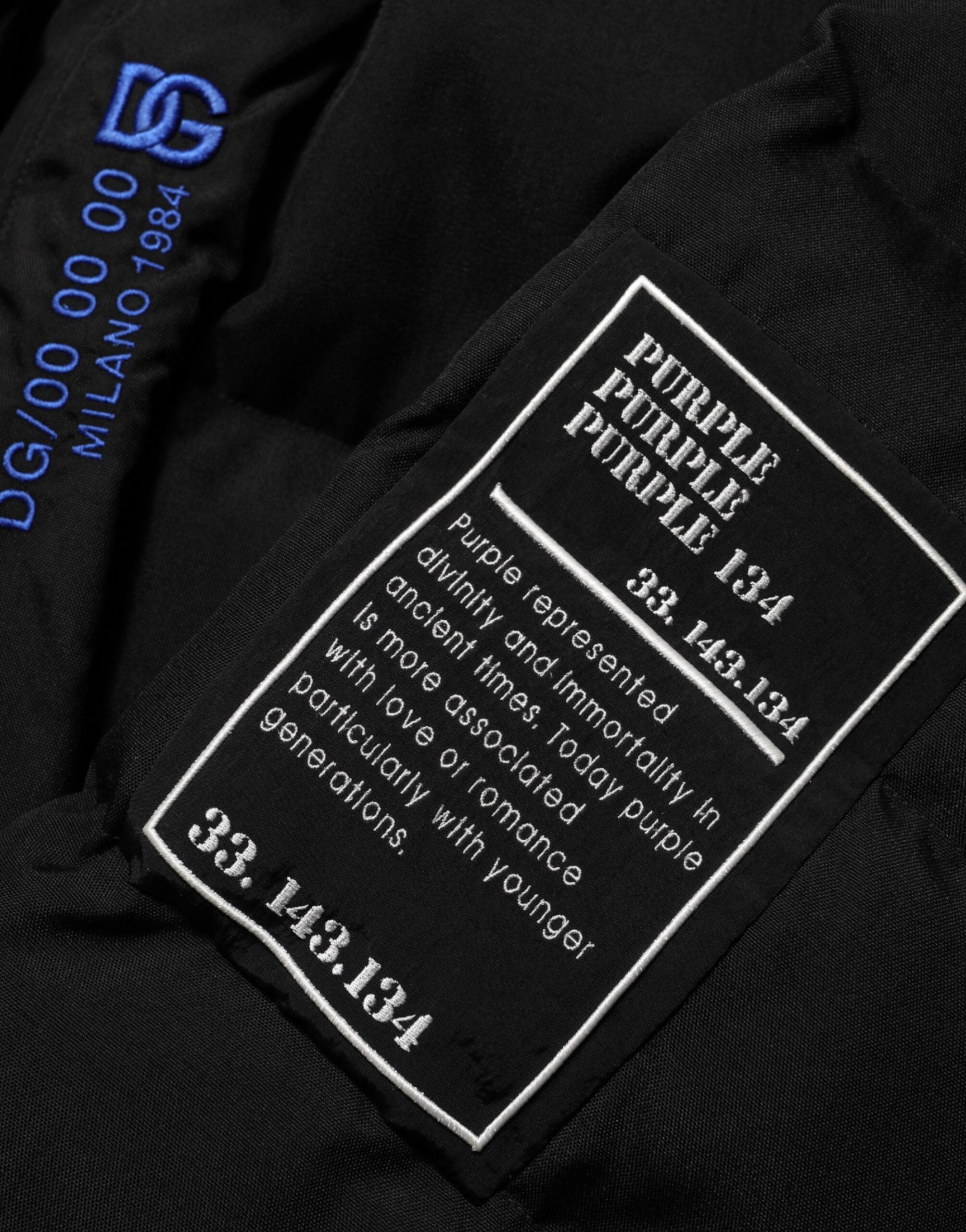 جاكيت دولتشي آند غابانا أسود من النايلون بسحاب كامل للرجال