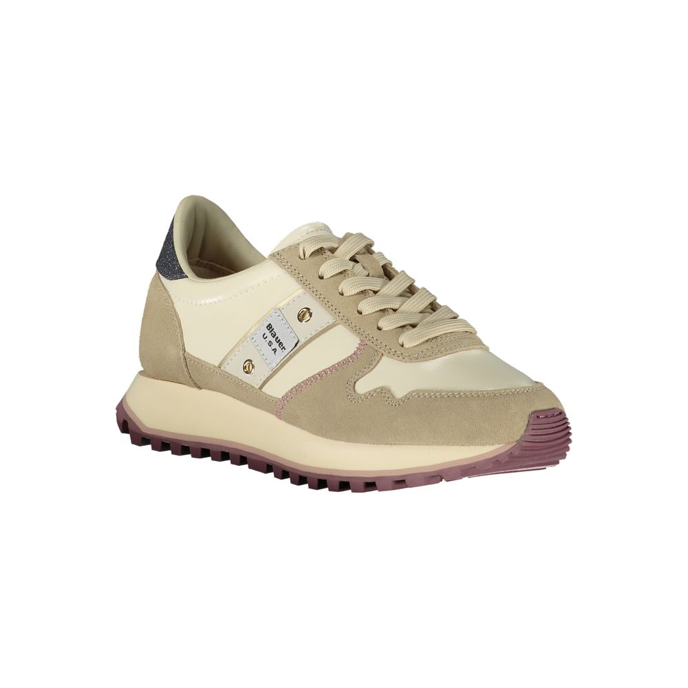Blauer Beige Polyester Women Sneaker