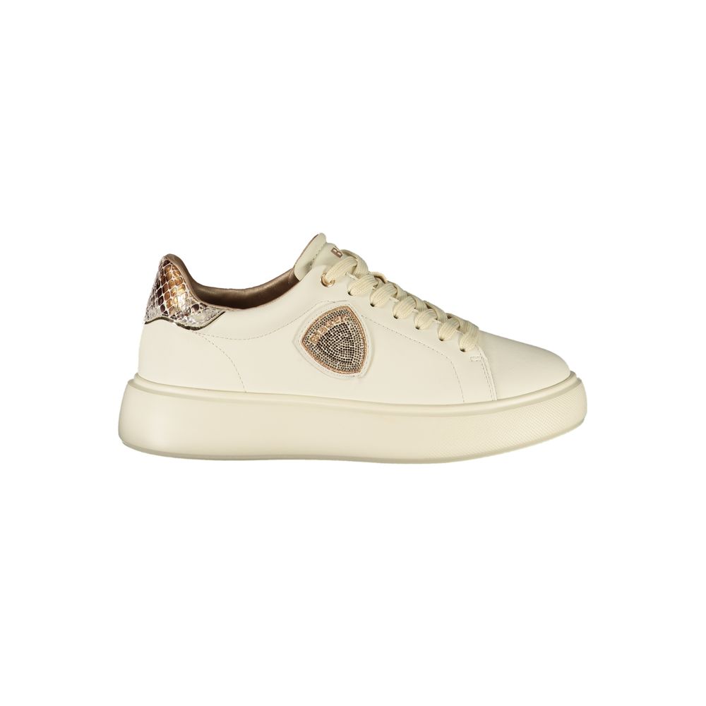 Blauer Beige Polyurethane Women Sneaker