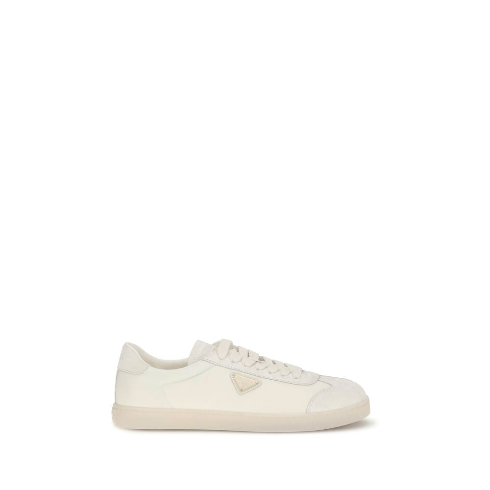 Prada Cream Polyamide Low Top Sneakers