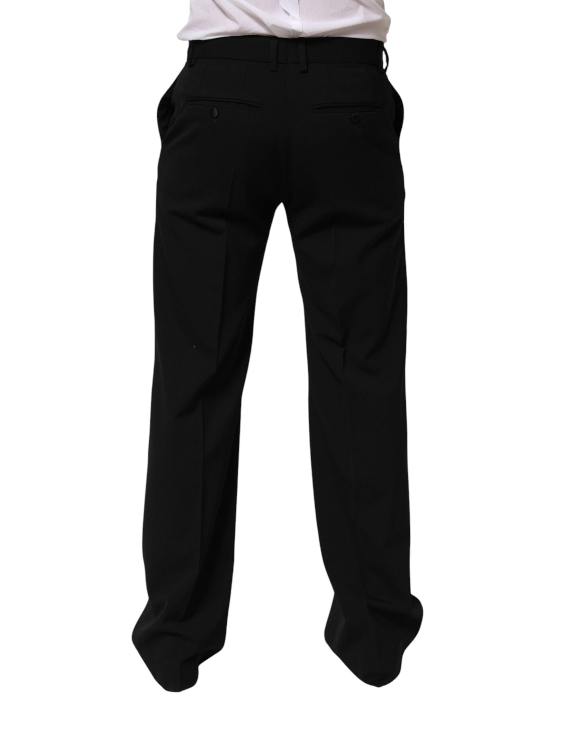 Dolce & Gabbana Black Wool Formal Dress Men Trouser Pants