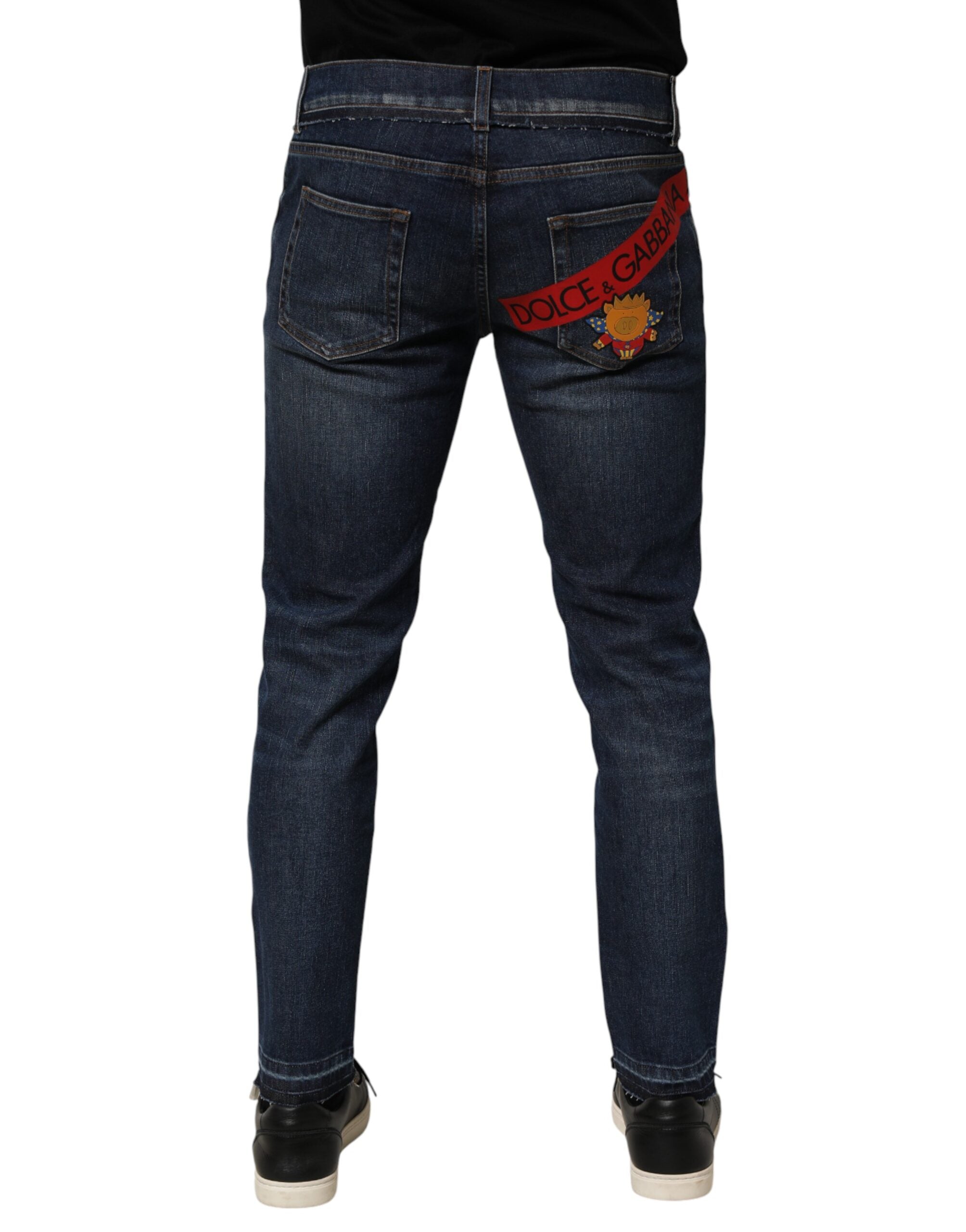 Dolce & Gabbana Blue Cotton Stretch Skinny Men Denim Jeans