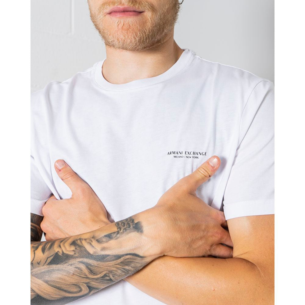 تي شيرت أرماني إكستشينج قطني أبيض