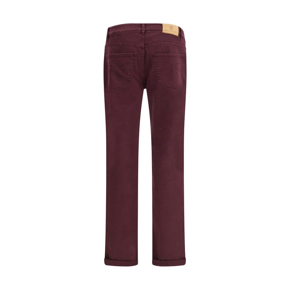 Brunello Cucinelli Purple Cotton Slim Fit Jeans