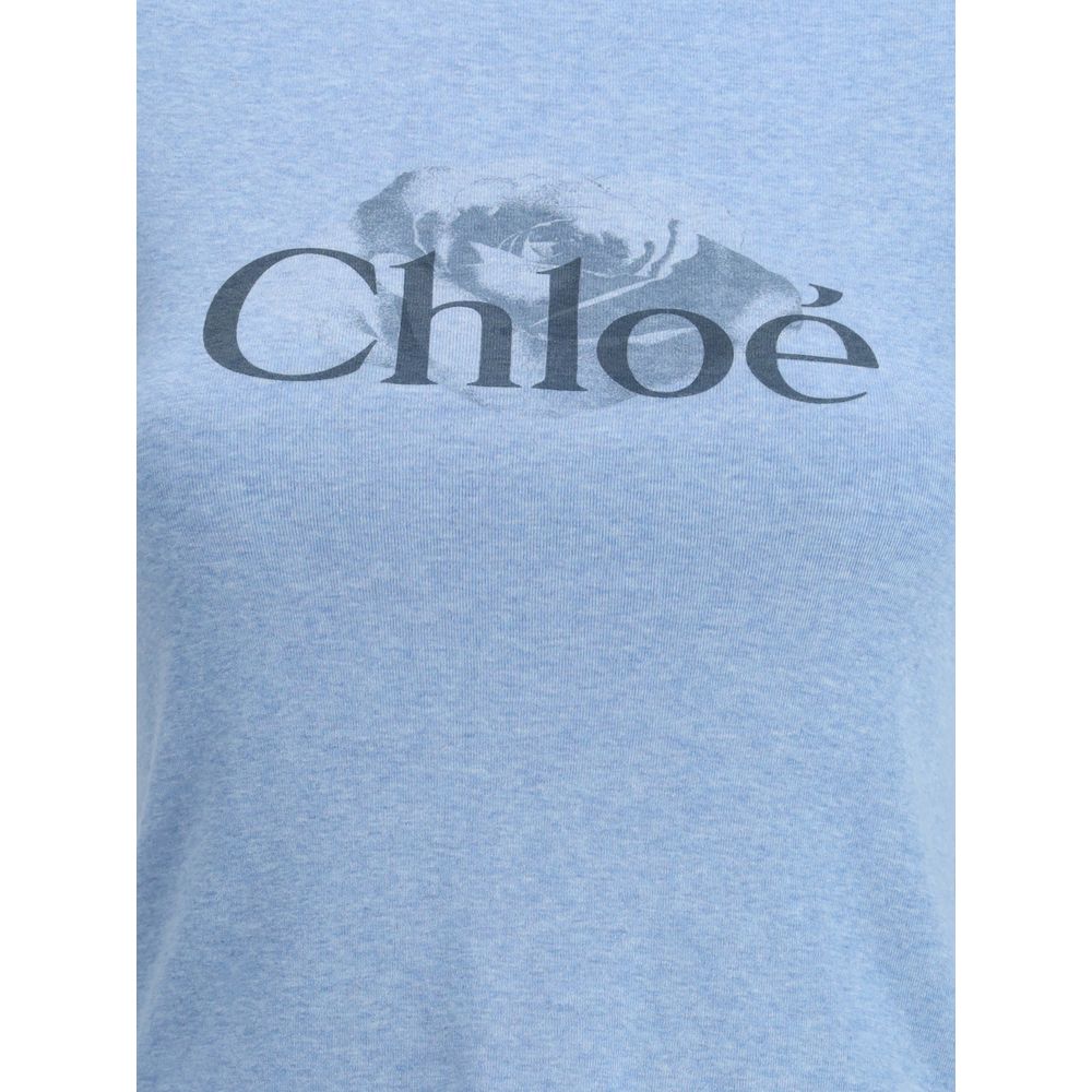 Chloé Light Blue Cotton T-Shirt