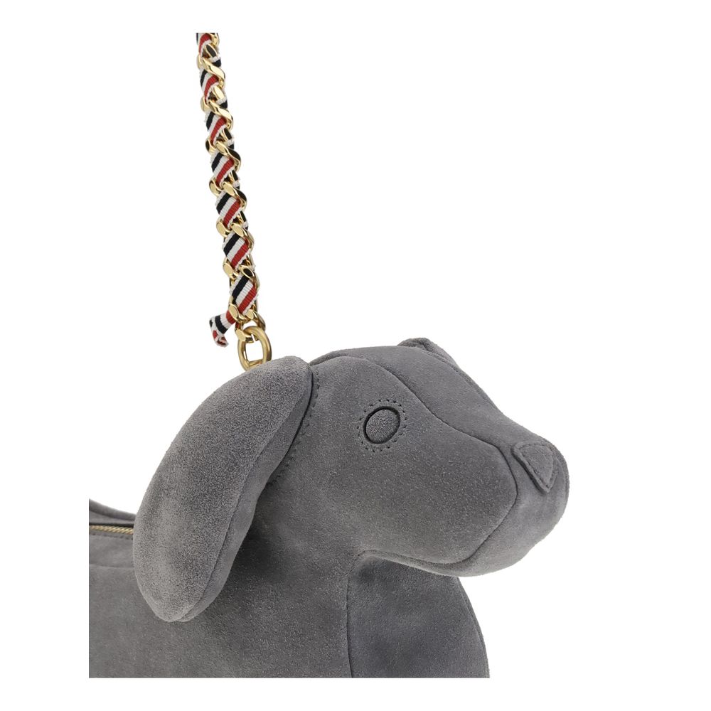 Thom Browne Gray Leather Shoulder Bag